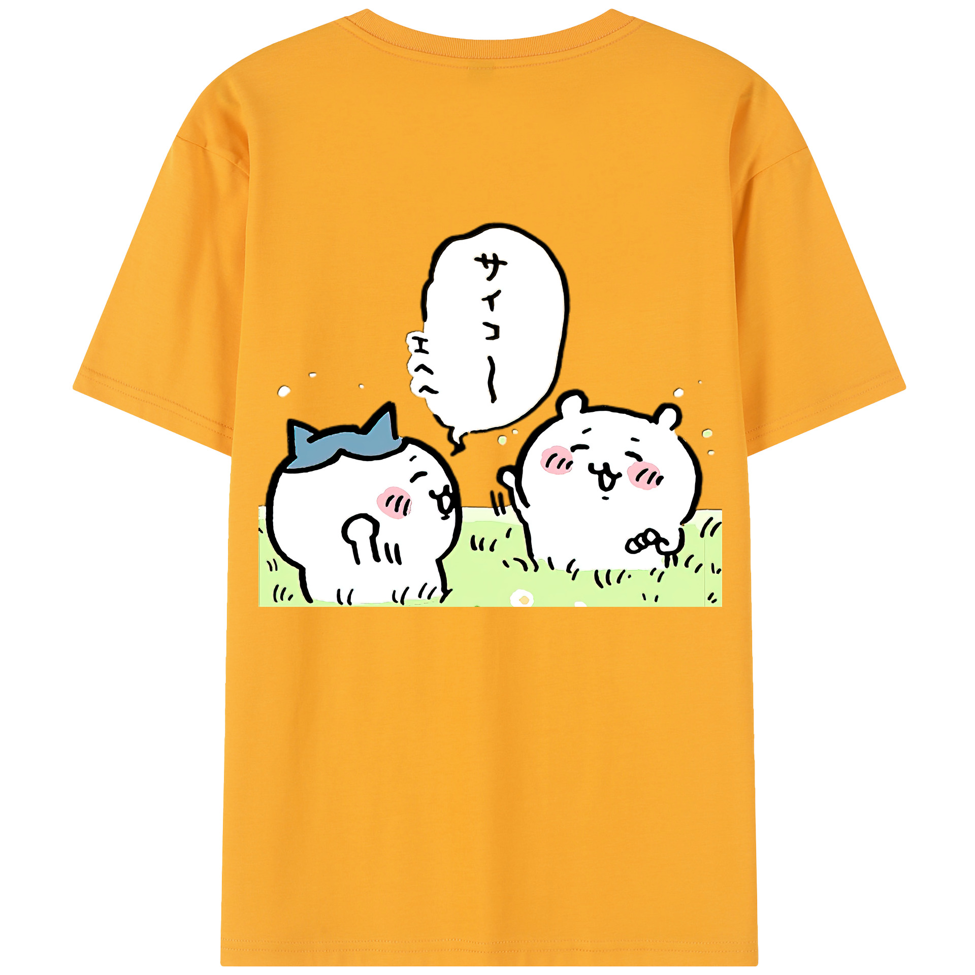 （画像用） ちいかわ ちいかわ Chii-kawa chiikawa 綿100％半袖Tシャツ（背面プリント）