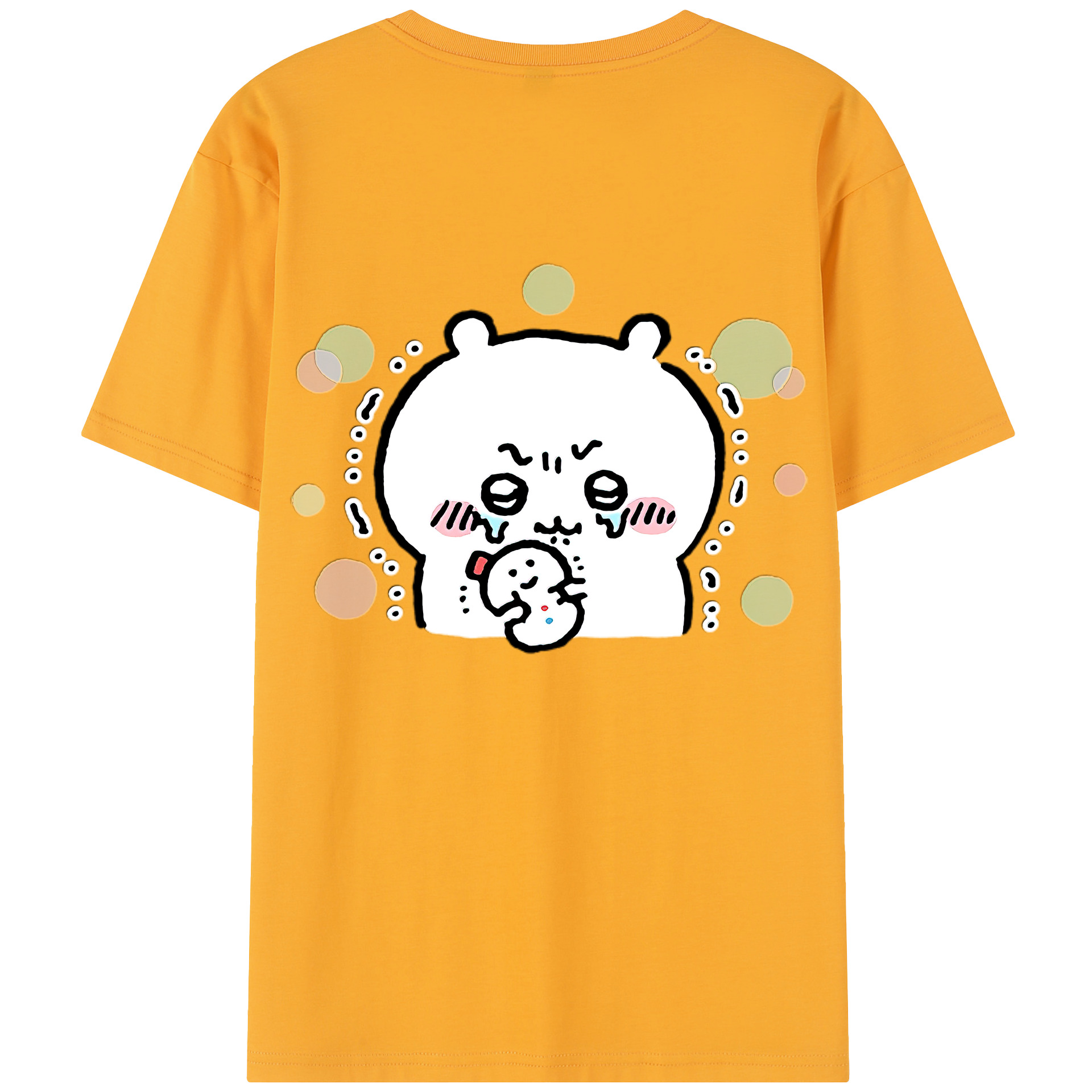 （画像用） ちいかわ ちいかわ Chii-kawa chiikawa 綿100％半袖Tシャツ（背面プリント）