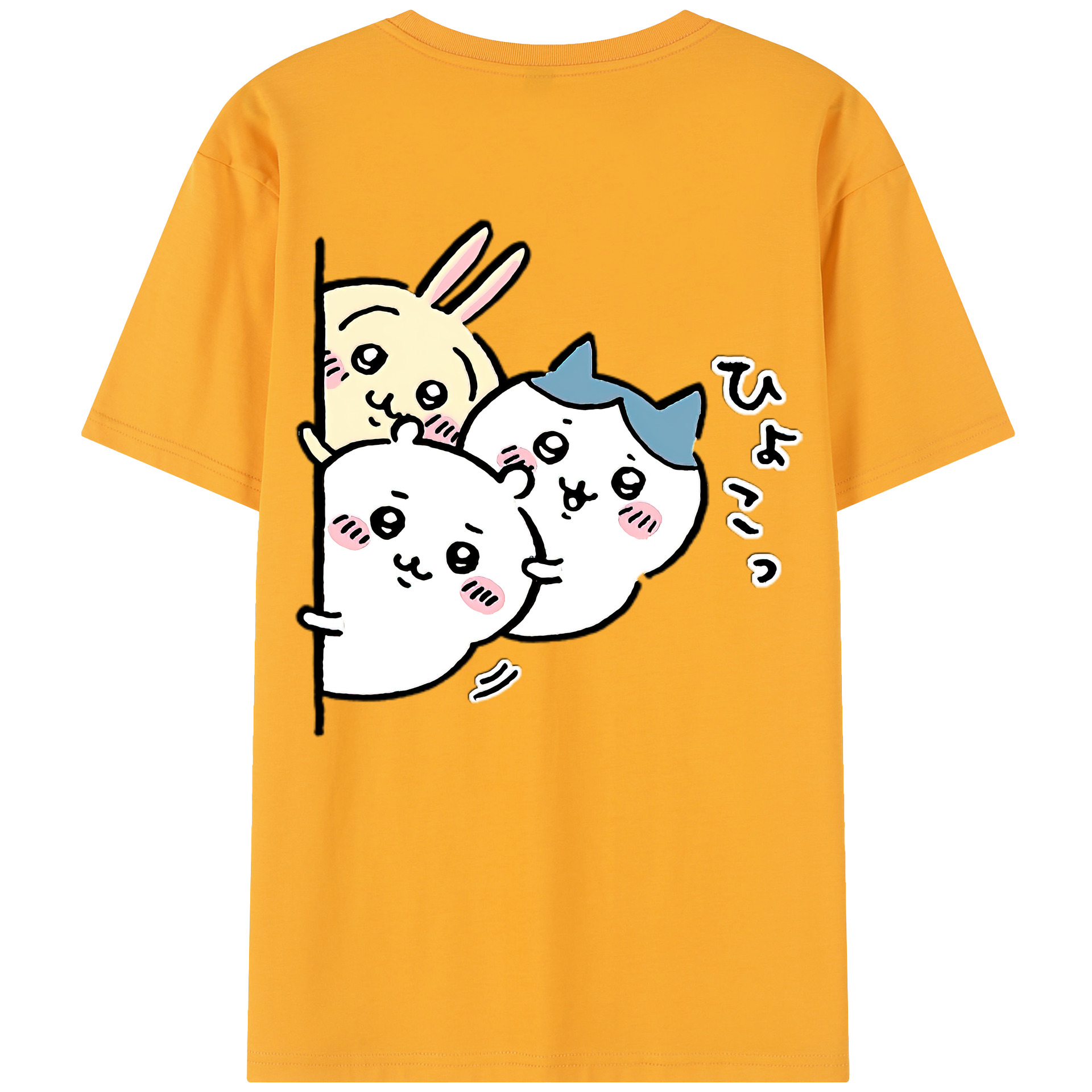 （画像用） ちいかわ うさぎ Chii-kawa usagi 綿100％半袖Tシャツ（背面プリント）