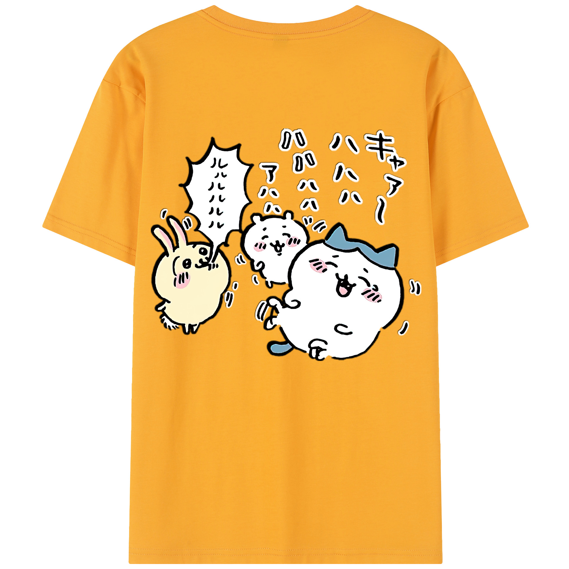 （画像用） ちいかわ うさぎ Chii-kawa usagi 綿100％半袖Tシャツ（背面プリント）