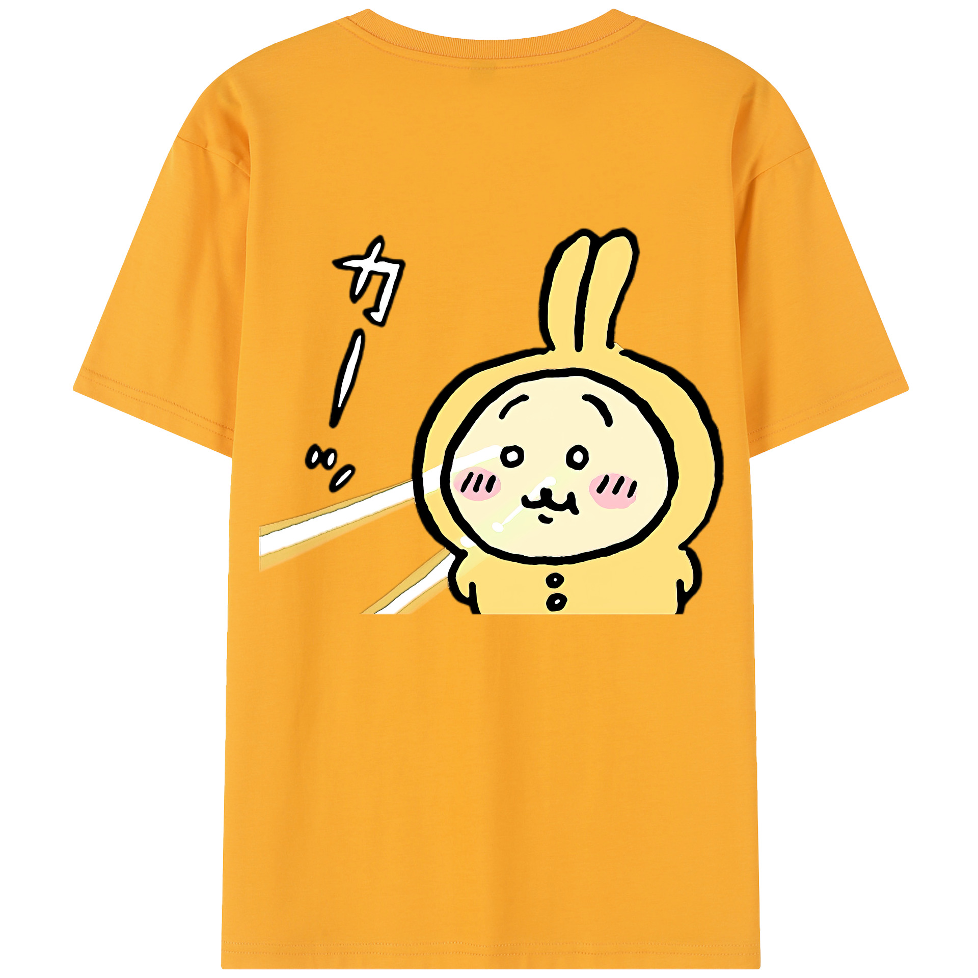 （画像用） ちいかわ うさぎ Chii-kawa usagi 綿100％半袖Tシャツ（背面プリント）