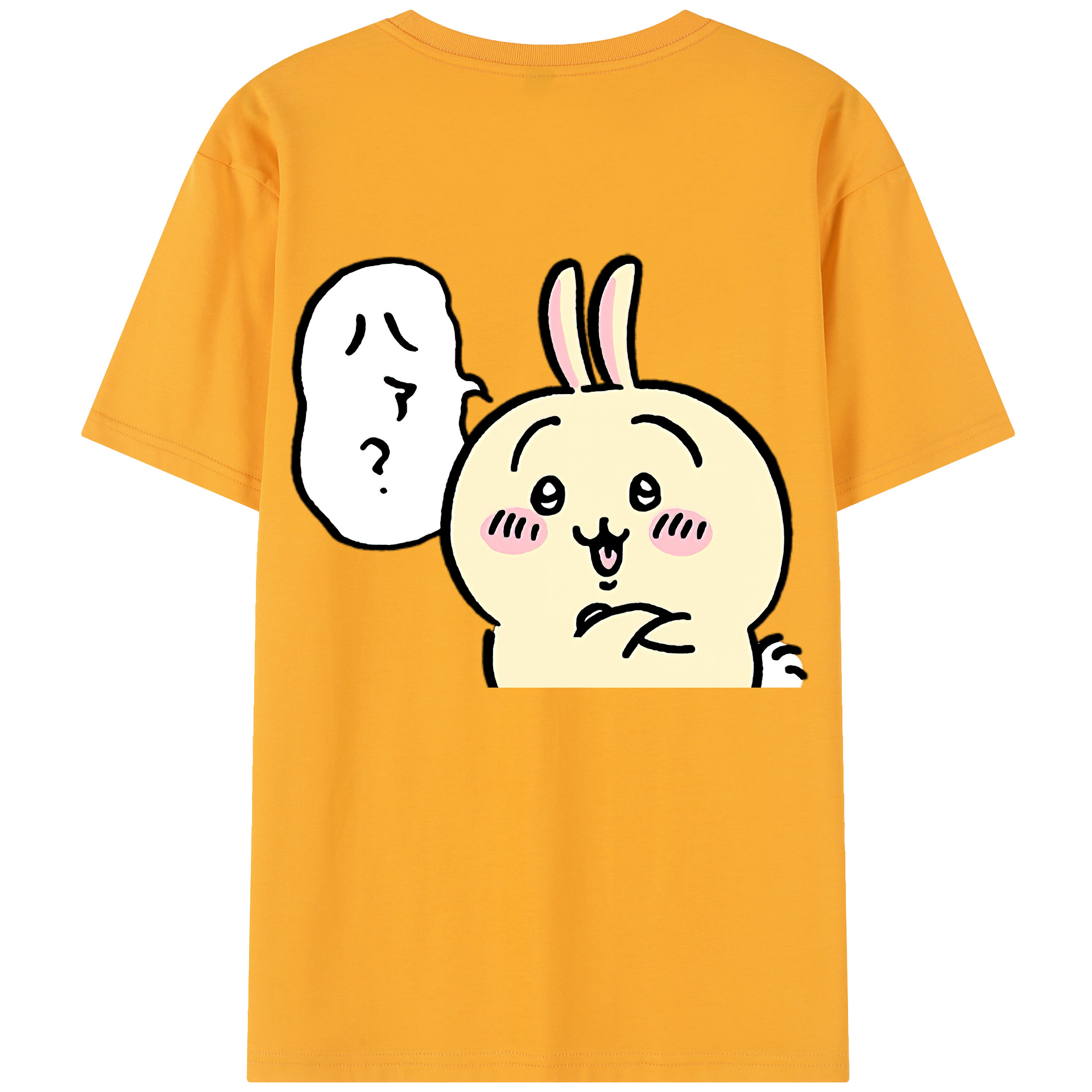 （画像用） ちいかわ うさぎ Chii-kawa usagi 綿100％半袖Tシャツ（背面プリント）