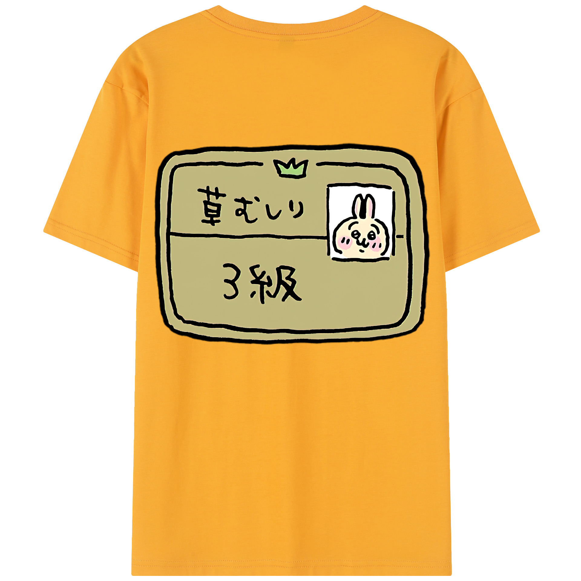 （画像用） ちいかわ うさぎ Chii-kawa usagi 綿100％半袖Tシャツ（背面プリント）