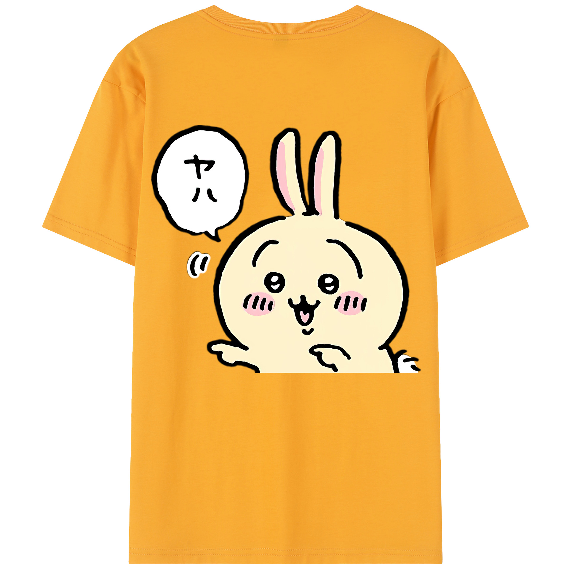 （画像用） ちいかわ うさぎ Chii-kawa usagi 綿100％半袖Tシャツ（背面プリント）