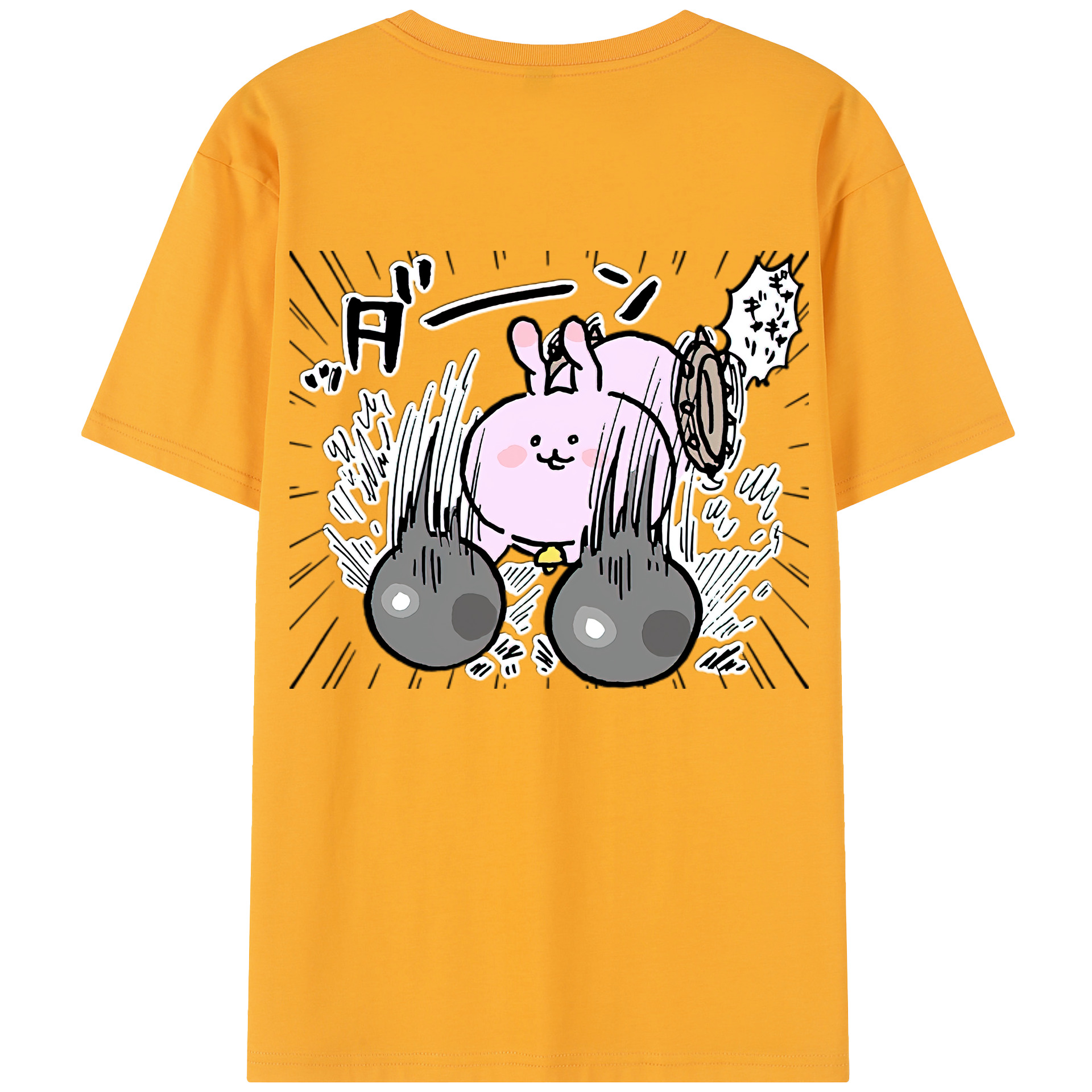 （画像用） ちいかわ うさぎ Chii-kawa usagi 綿100％半袖Tシャツ（背面プリント）