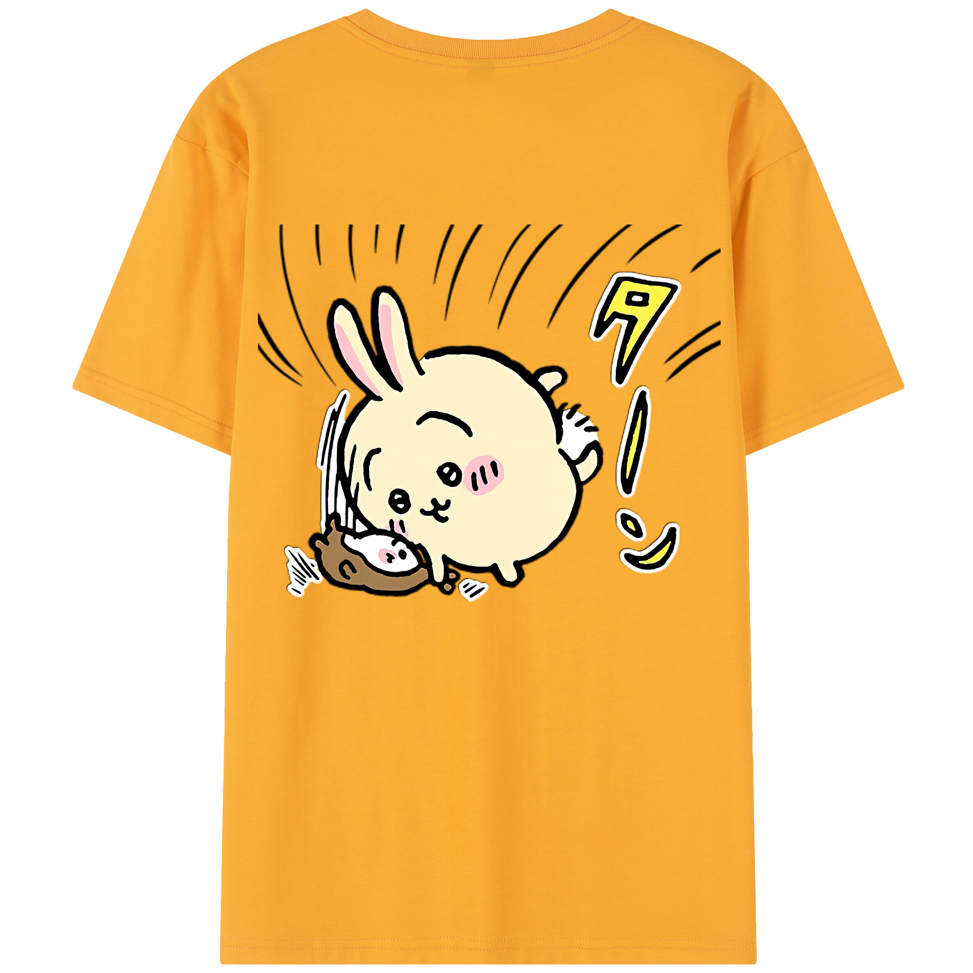 （画像用） ちいかわ うさぎ Chii-kawa usagi 綿100％半袖Tシャツ（背面プリント）