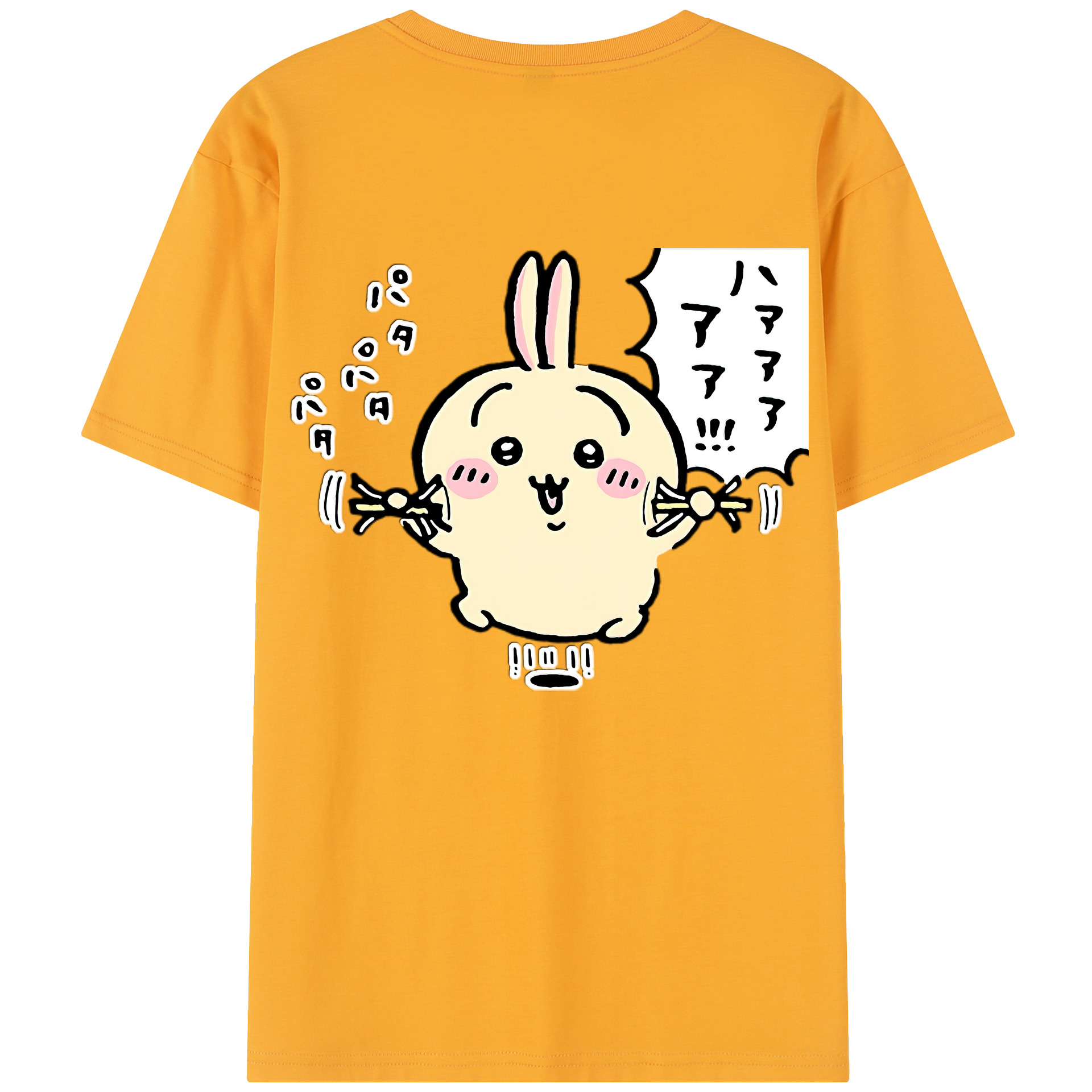 （画像用） ちいかわ うさぎ Chii-kawa usagi 綿100％半袖Tシャツ（背面プリント）