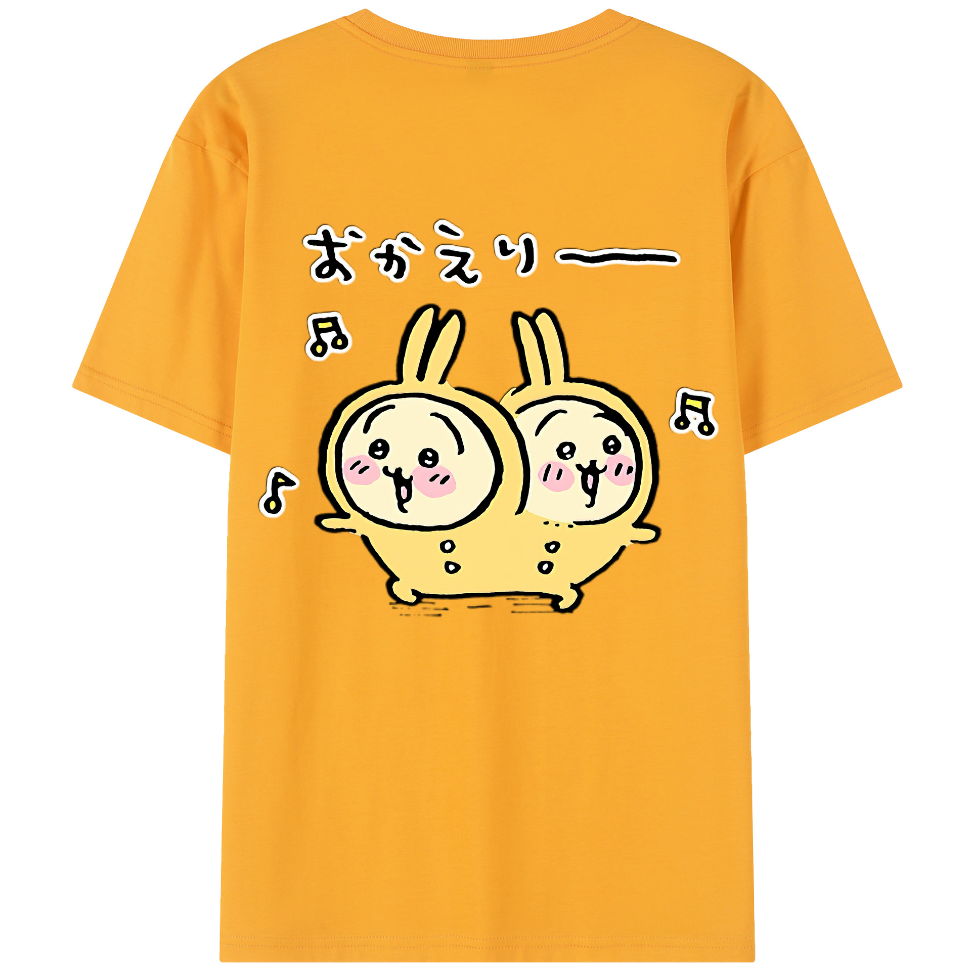 （画像用） ちいかわ うさぎ Chii-kawa usagi 綿100％半袖Tシャツ（背面プリント）