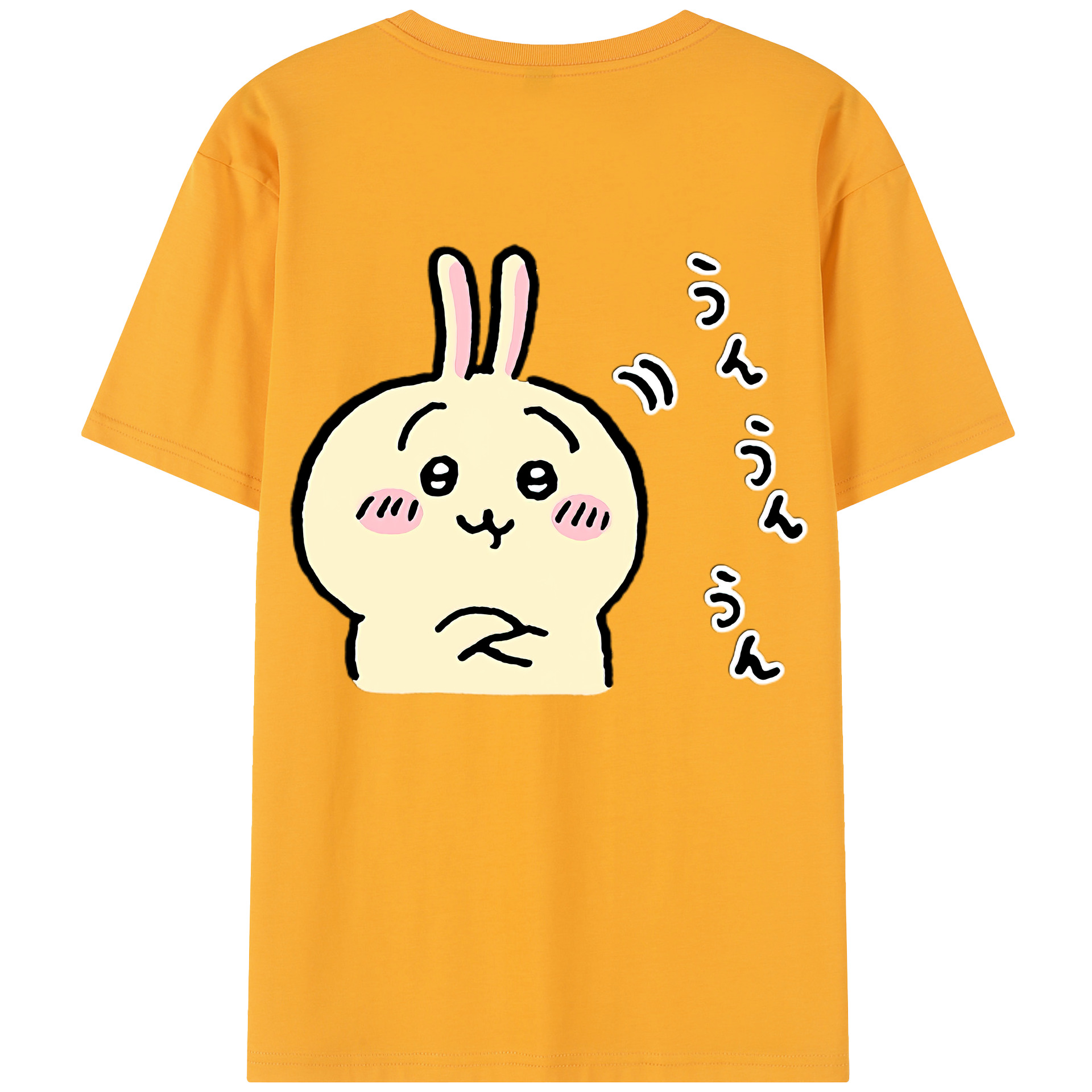 （画像用） ちいかわ うさぎ Chii-kawa usagi 綿100％半袖Tシャツ（背面プリント）