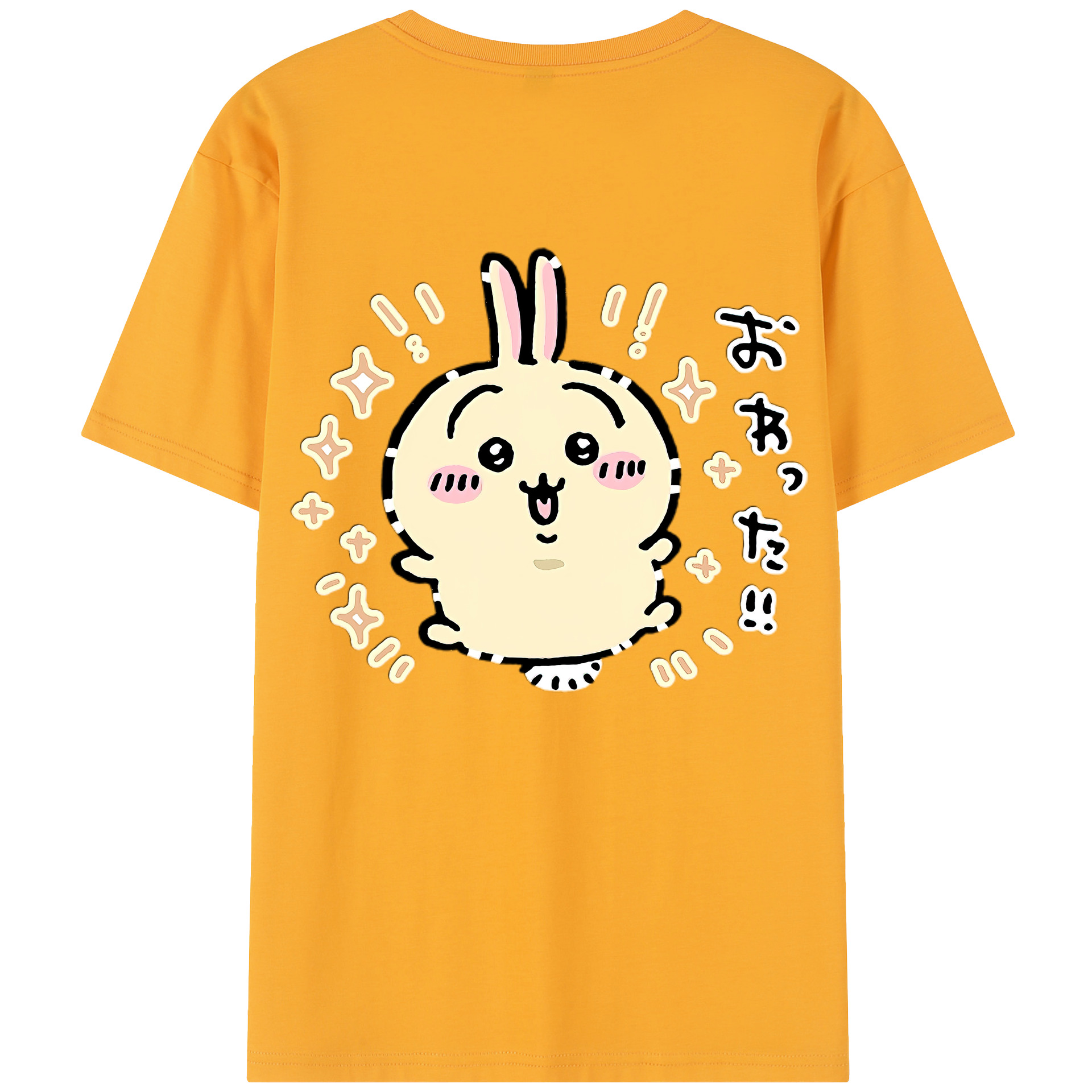 （画像用） ちいかわ うさぎ Chii-kawa usagi 綿100％半袖Tシャツ（背面プリント）