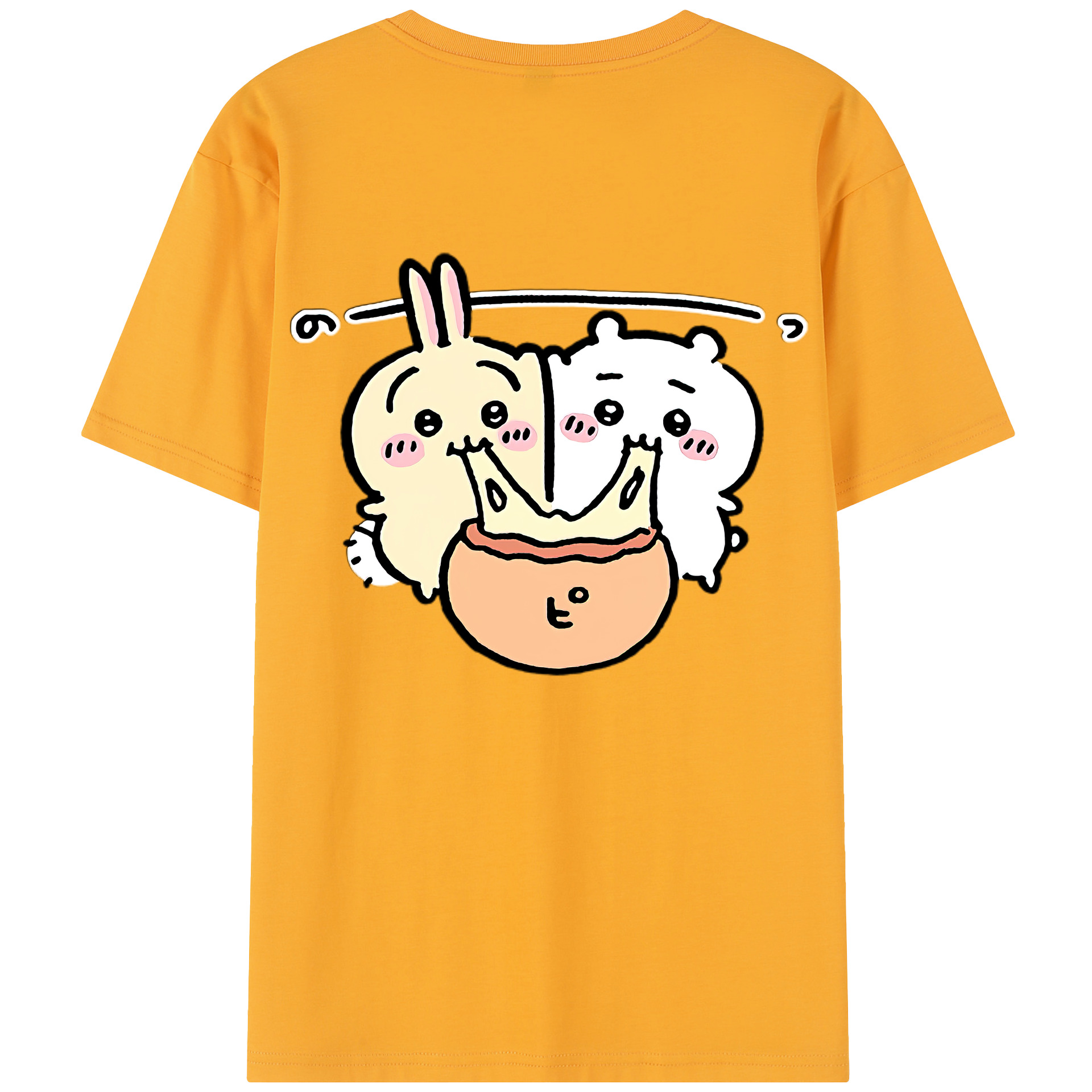 （画像用） ちいかわ うさぎ Chii-kawa usagi 綿100％半袖Tシャツ（背面プリント）