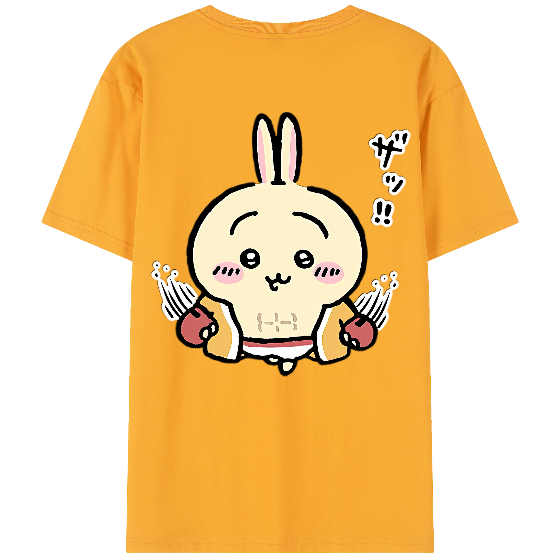（画像用） ちいかわ うさぎ Chii-kawa usagi 綿100％半袖Tシャツ（背面プリント）