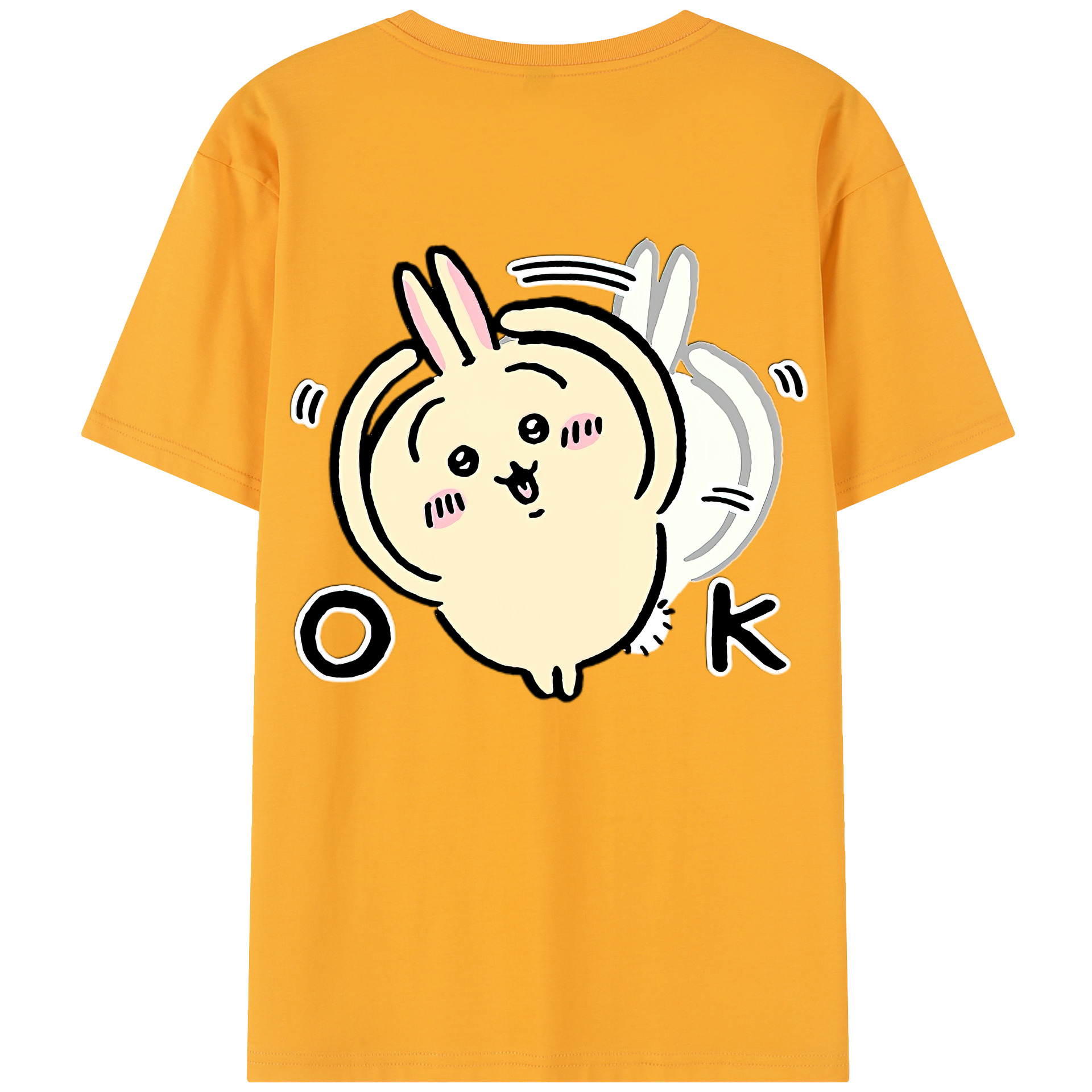 （画像用） ちいかわ うさぎ Chii-kawa usagi 綿100％半袖Tシャツ（背面プリント）