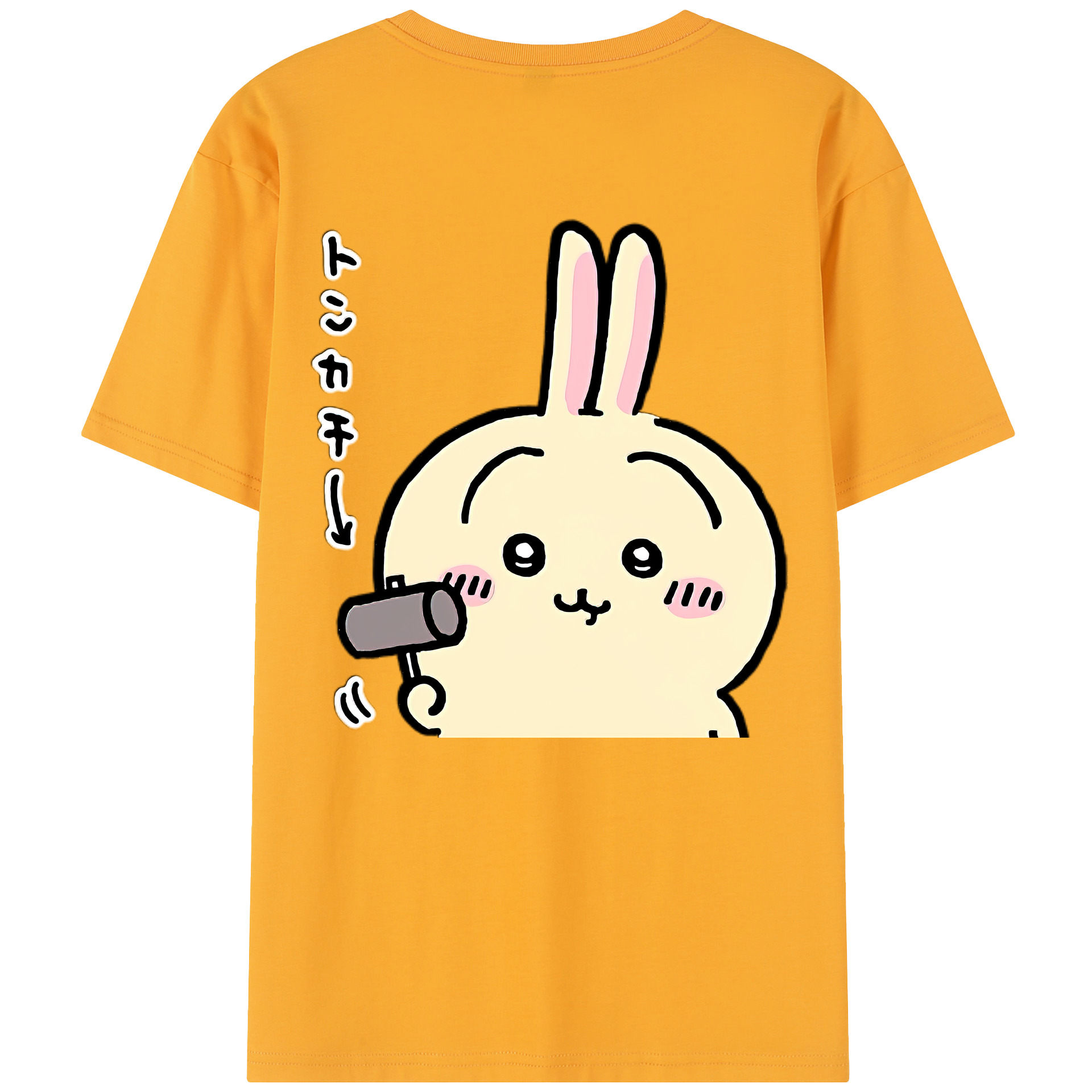 （画像用） ちいかわ うさぎ Chii-kawa usagi 綿100％半袖Tシャツ（背面プリント）