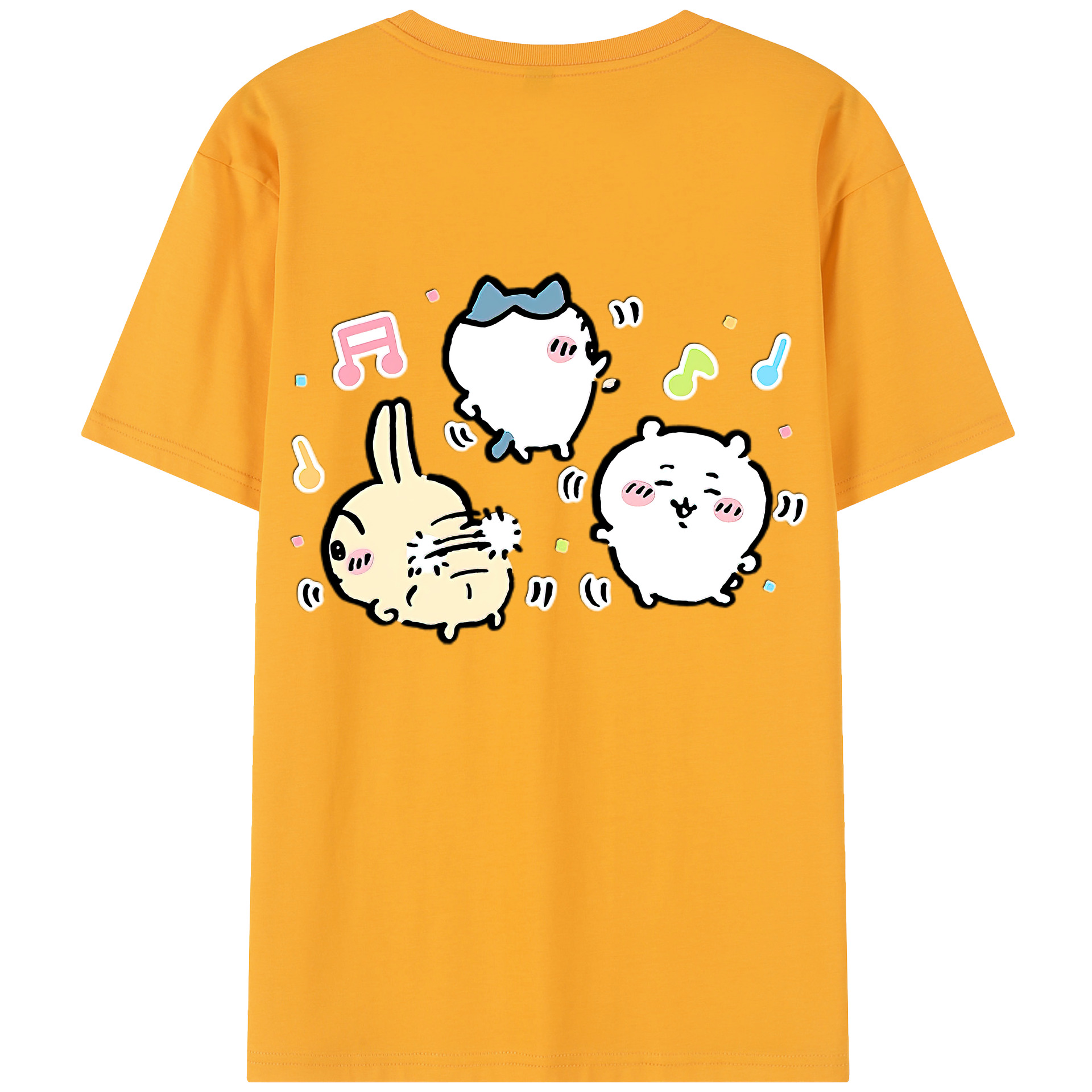 （画像用） ちいかわ うさぎ Chii-kawa usagi 綿100％半袖Tシャツ（背面プリント）