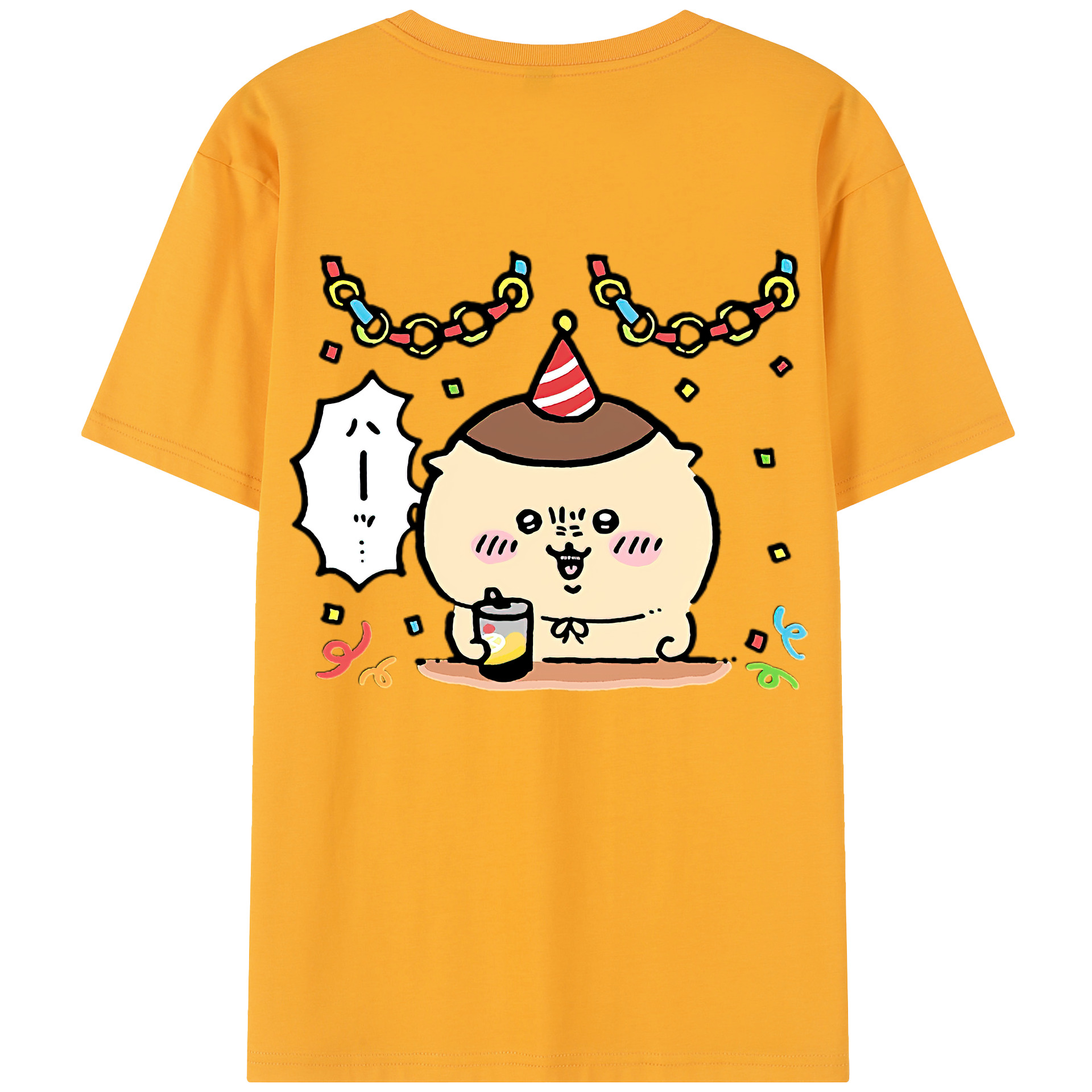 （画像用） ちいかわ くりまんじゅう Chii-kawa kuri manjū 綿100％半袖Tシャツ（背面プリント）