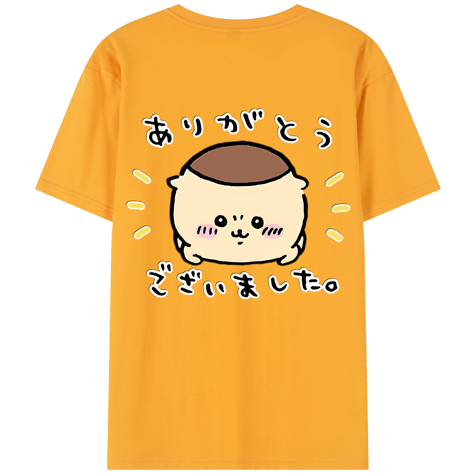 （画像用） ちいかわ くりまんじゅう Chii-kawa kuri manjū 綿100％半袖Tシャツ（背面プリント）