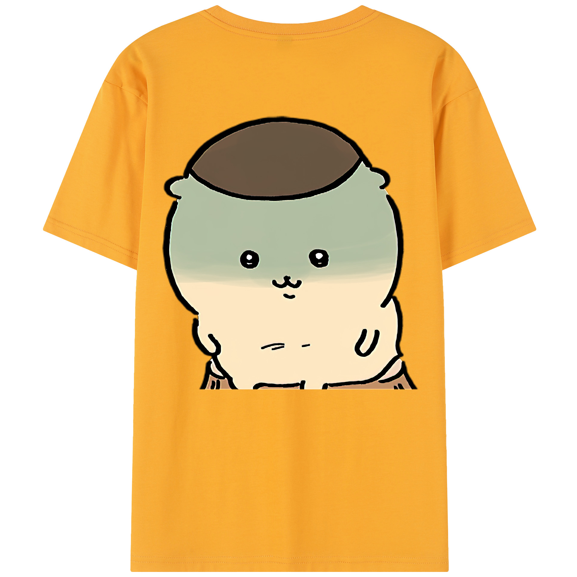 （画像用） ちいかわ くりまんじゅう Chii-kawa kuri manjū 綿100％半袖Tシャツ（背面プリント）