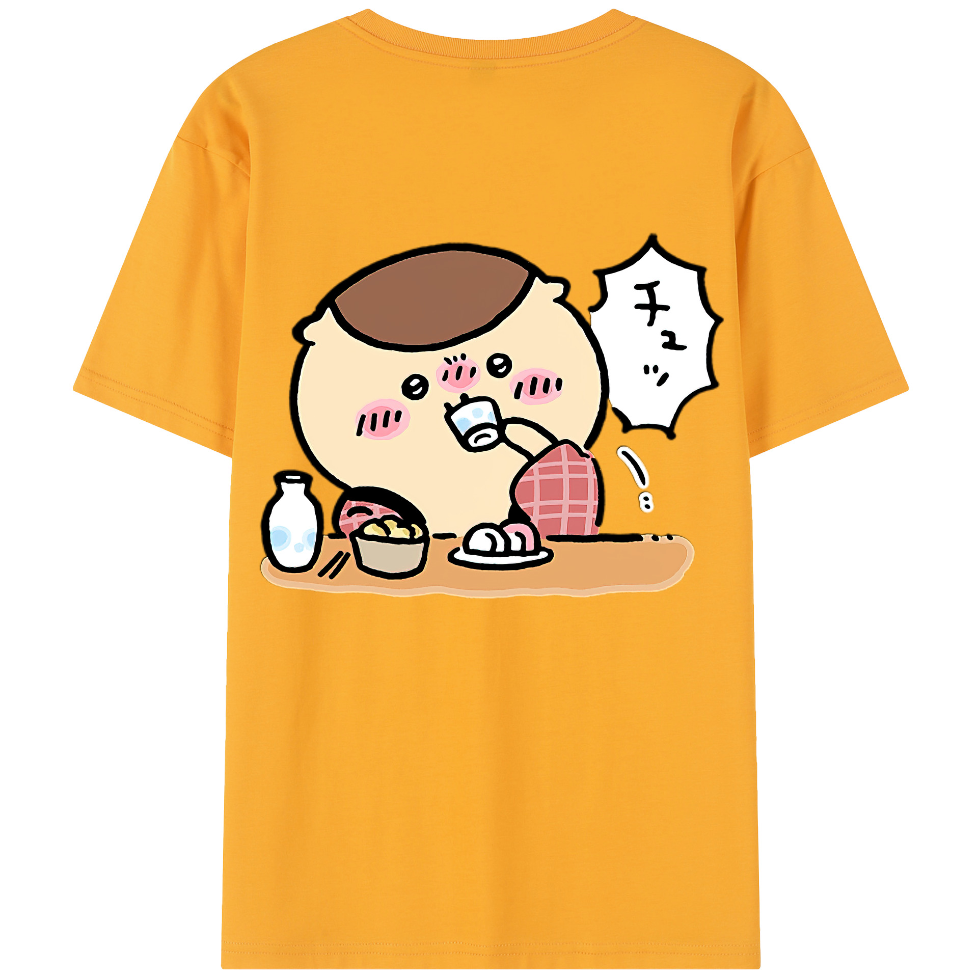 （画像用） ちいかわ くりまんじゅう Chii-kawa kuri manjū 綿100％半袖Tシャツ（背面プリント）