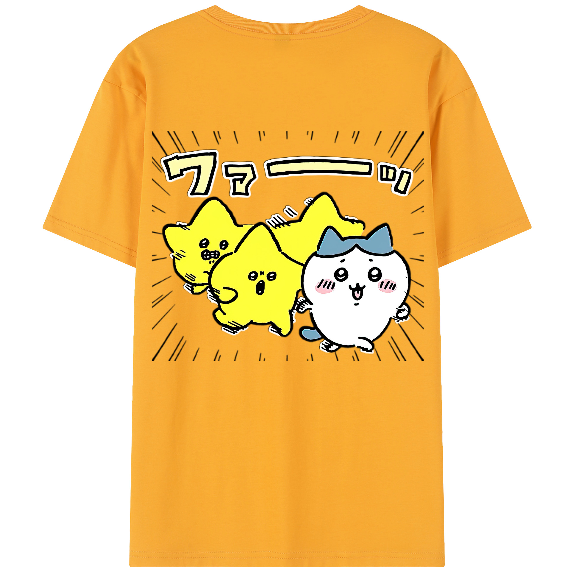（画像用） ちいかわ 流れ星 Chii-kawa Shooting star 綿100％半袖Tシャツ（背面プリント）