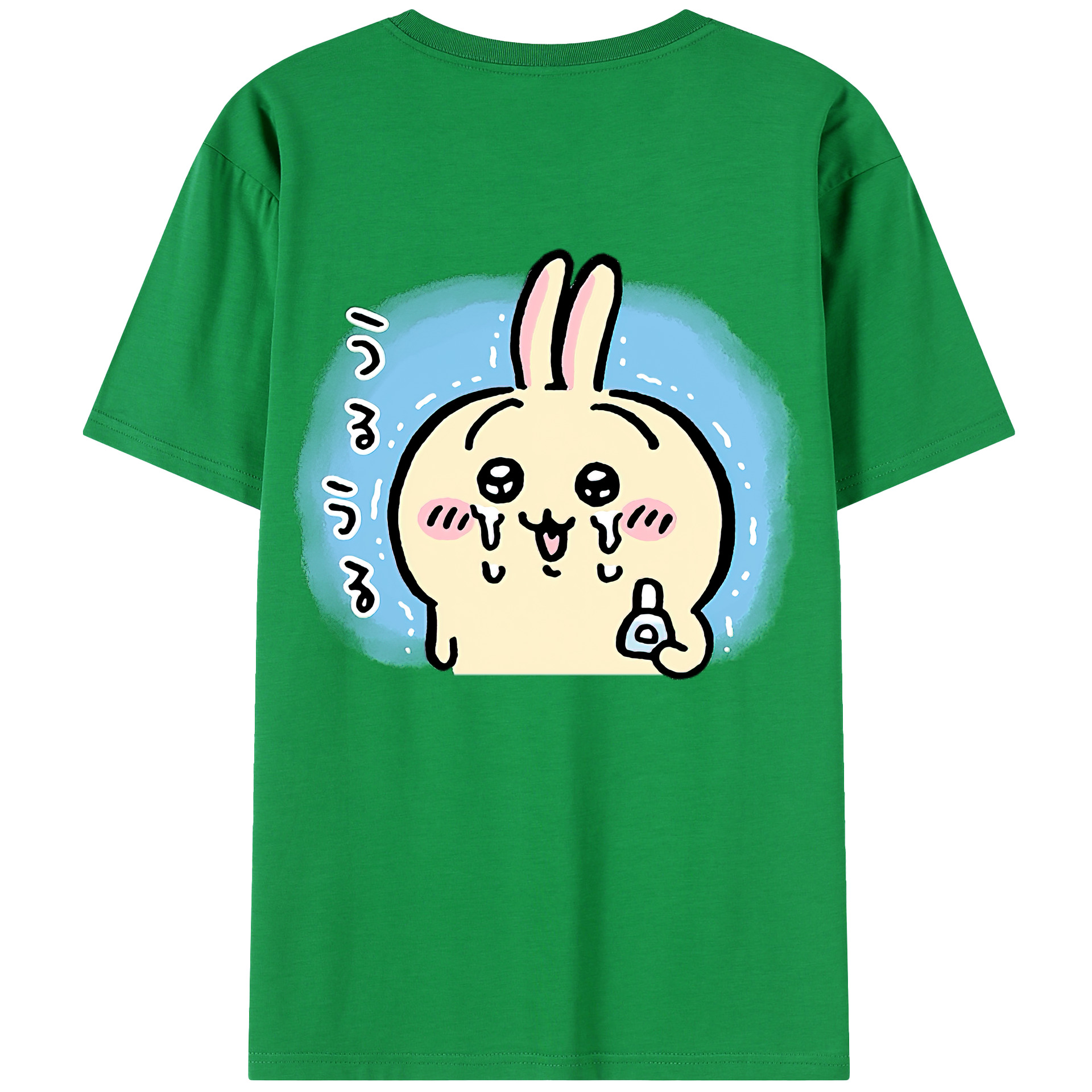 （画像用） ちいかわ うさぎ Chii-kawa usagi 綿100％半袖Tシャツ（背面プリント）