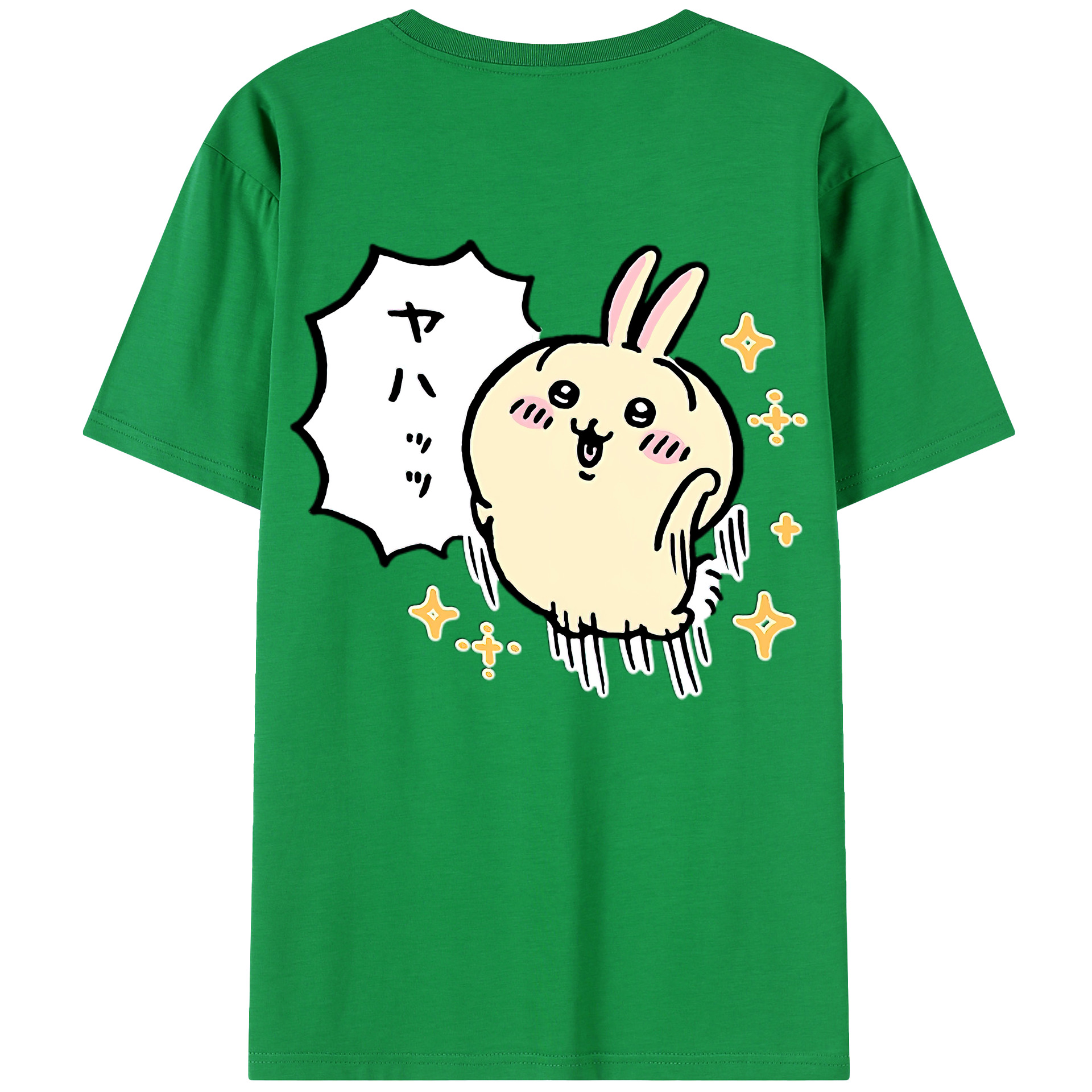 （画像用） ちいかわ うさぎ Chii-kawa usagi 綿100％半袖Tシャツ（背面プリント）