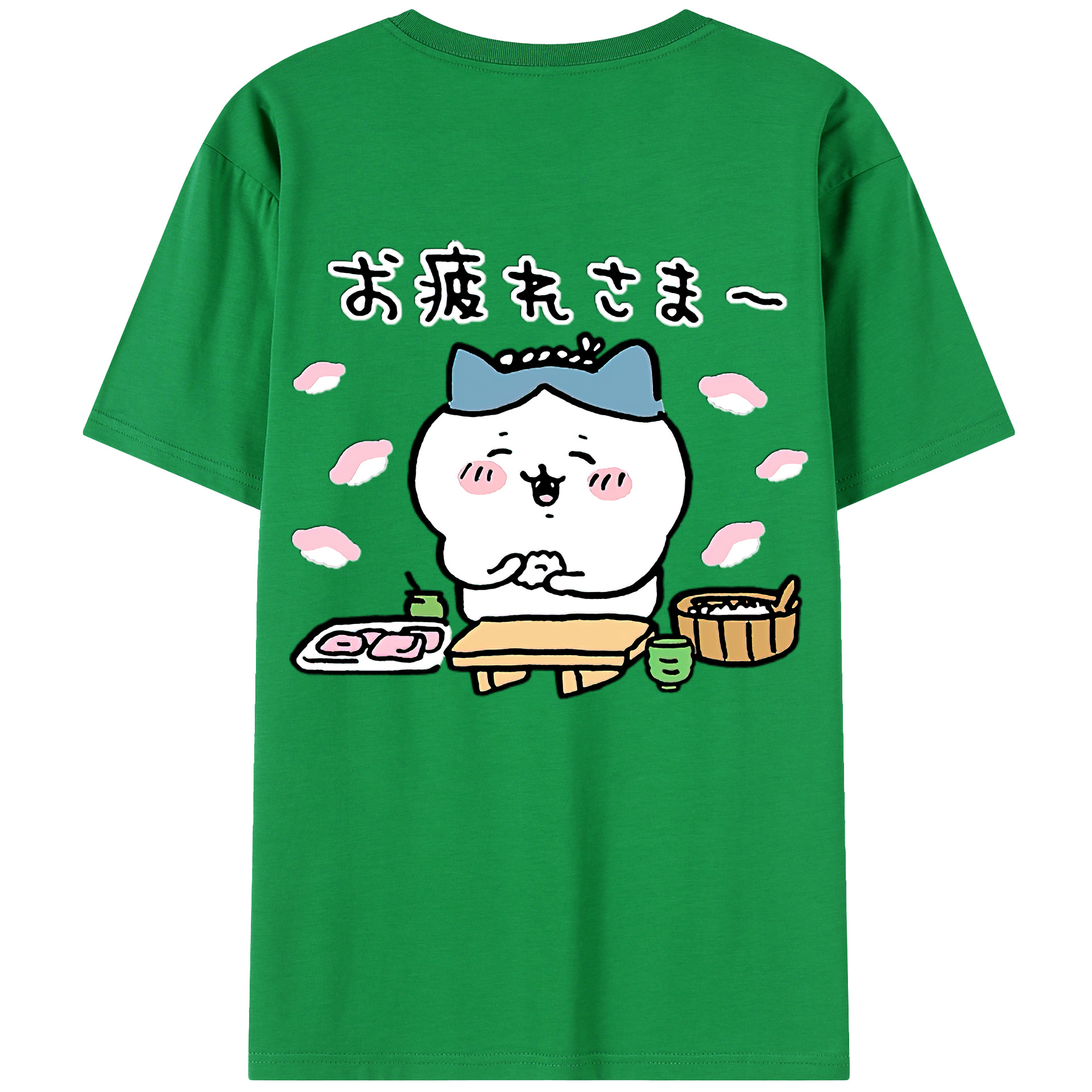 （画像用） ちいかわ ハチワレ Chii-kawa hachiware 綿100％半袖Tシャツ（背面プリント）