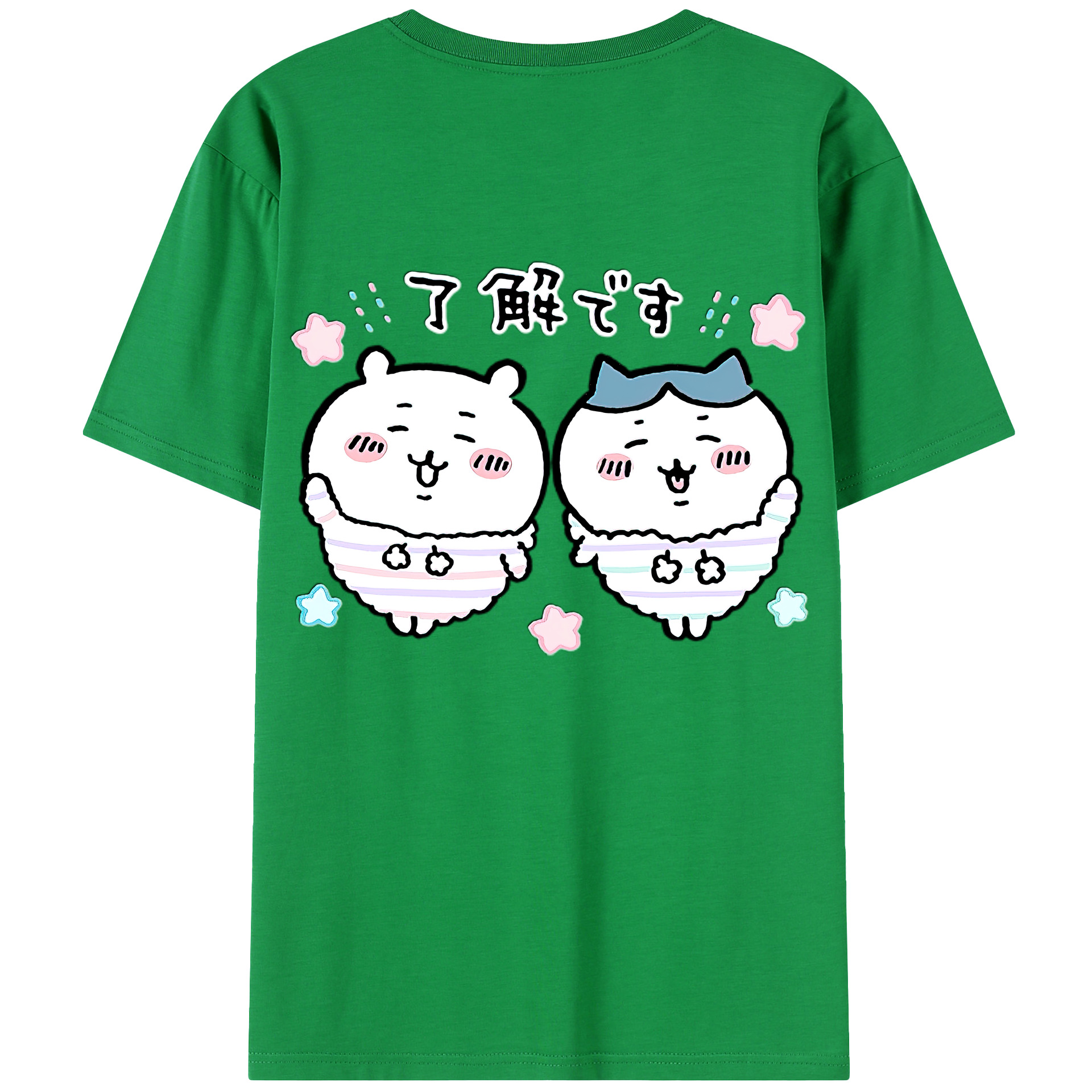 （画像用） ちいかわ ハチワレ Chii-kawa hachiware 綿100％半袖Tシャツ（背面プリント）