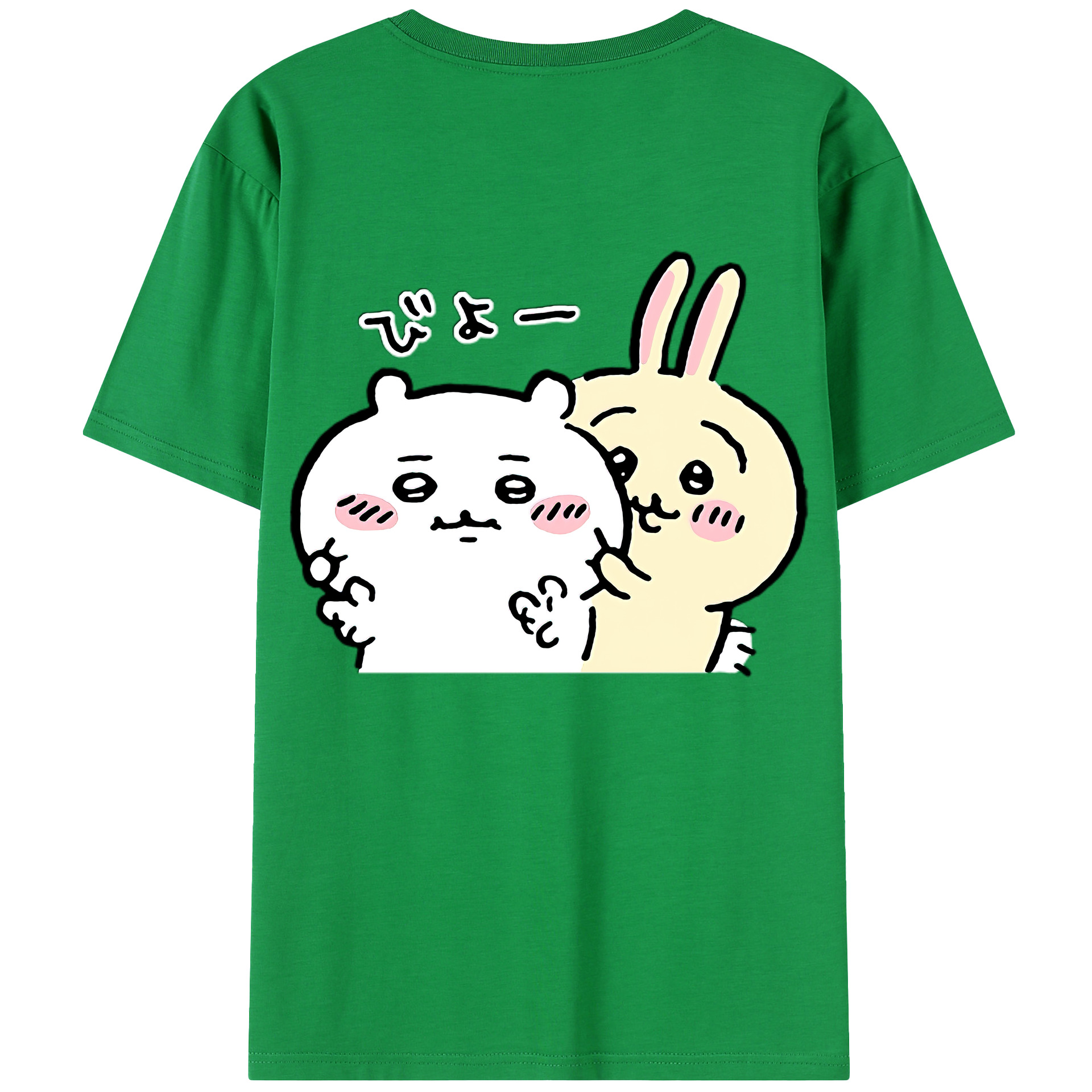 （画像用） ちいかわ うさぎ Chii-kawa usagi 綿100％半袖Tシャツ（背面プリント）