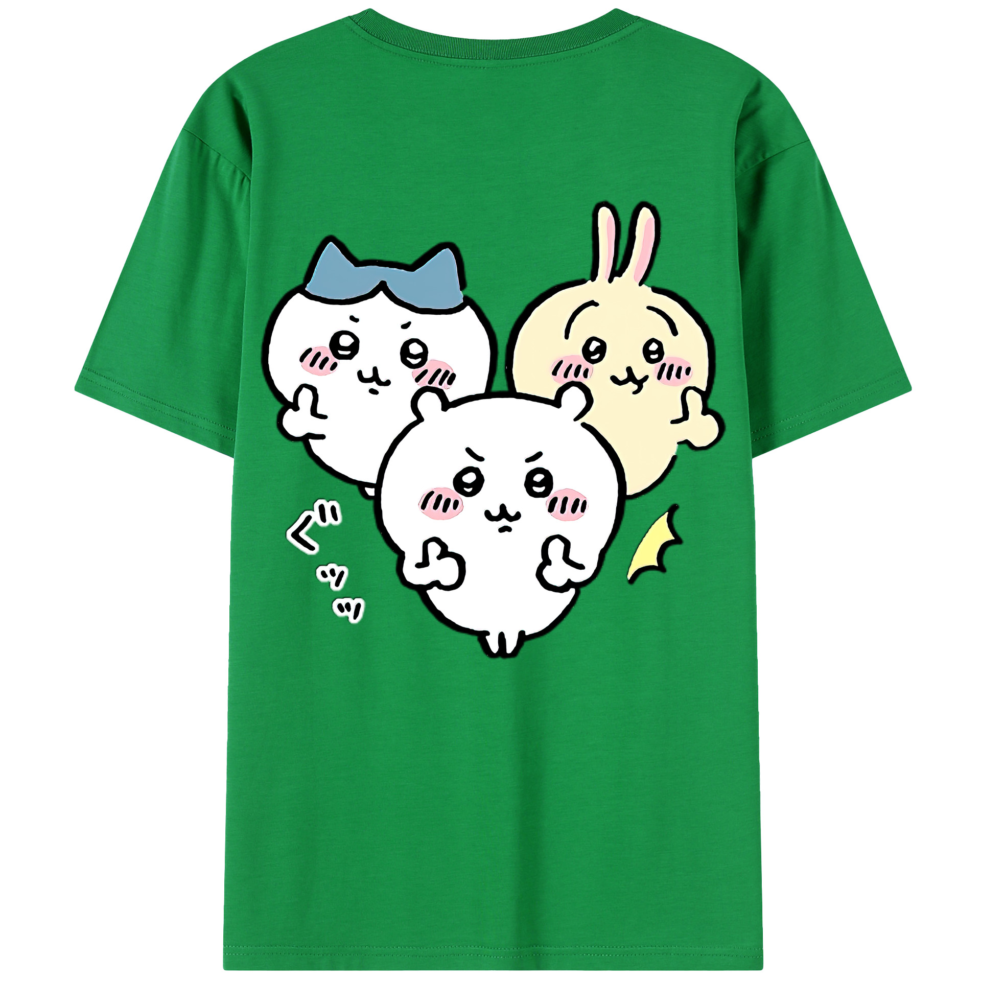 （画像用） ちいかわ うさぎ Chii-kawa usagi 綿100％半袖Tシャツ（背面プリント）