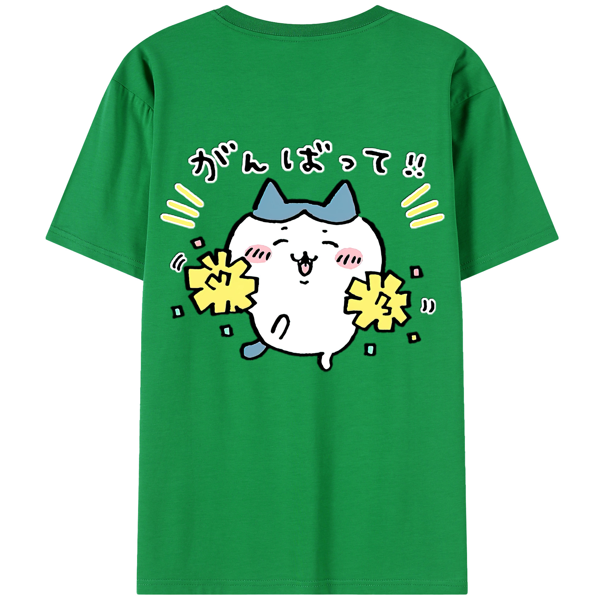 （画像用） ちいかわ ハチワレ Chii-kawa hachiware 綿100％半袖Tシャツ（背面プリント）