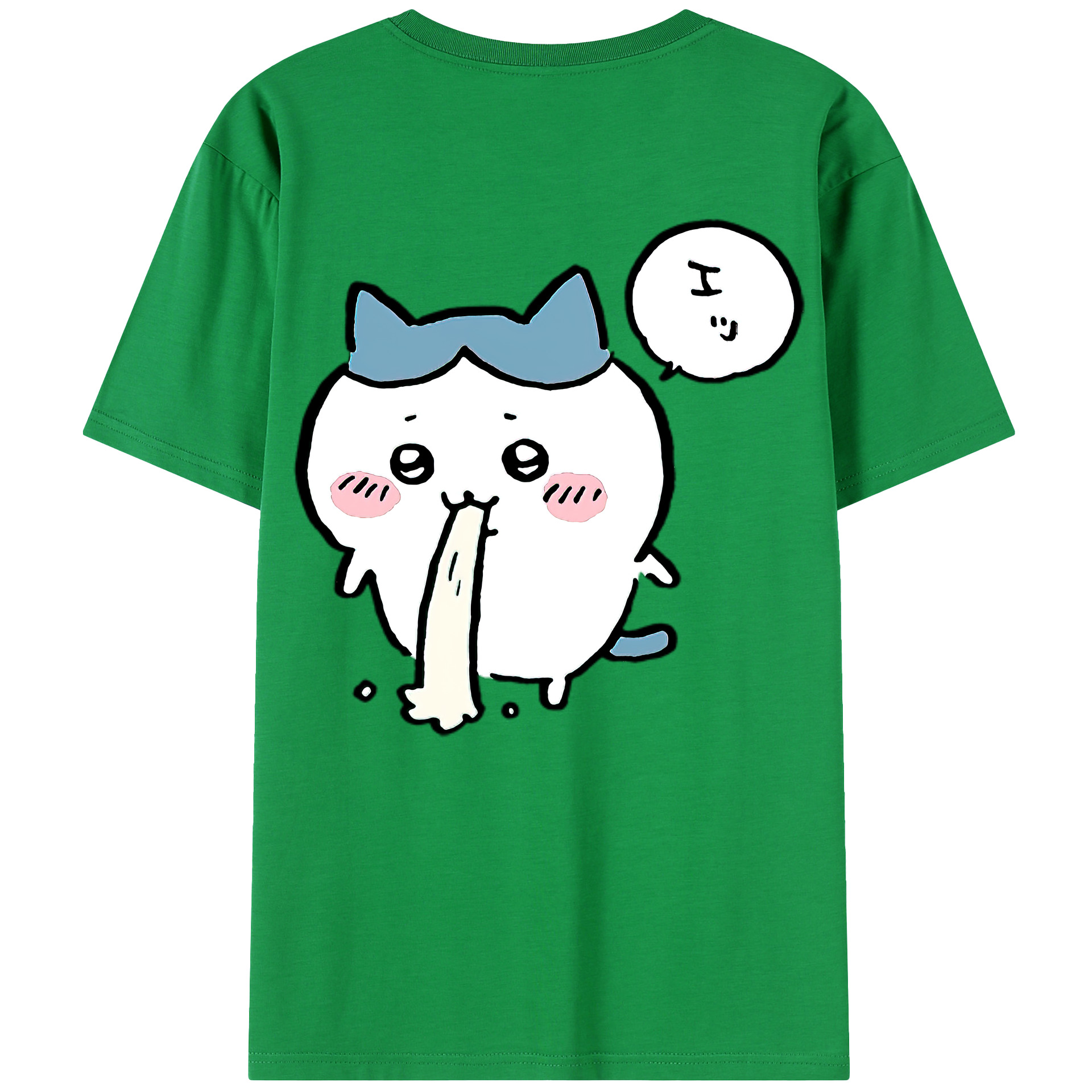 （画像用） ちいかわ ハチワレ Chii-kawa hachiware 綿100％半袖Tシャツ（背面プリント）