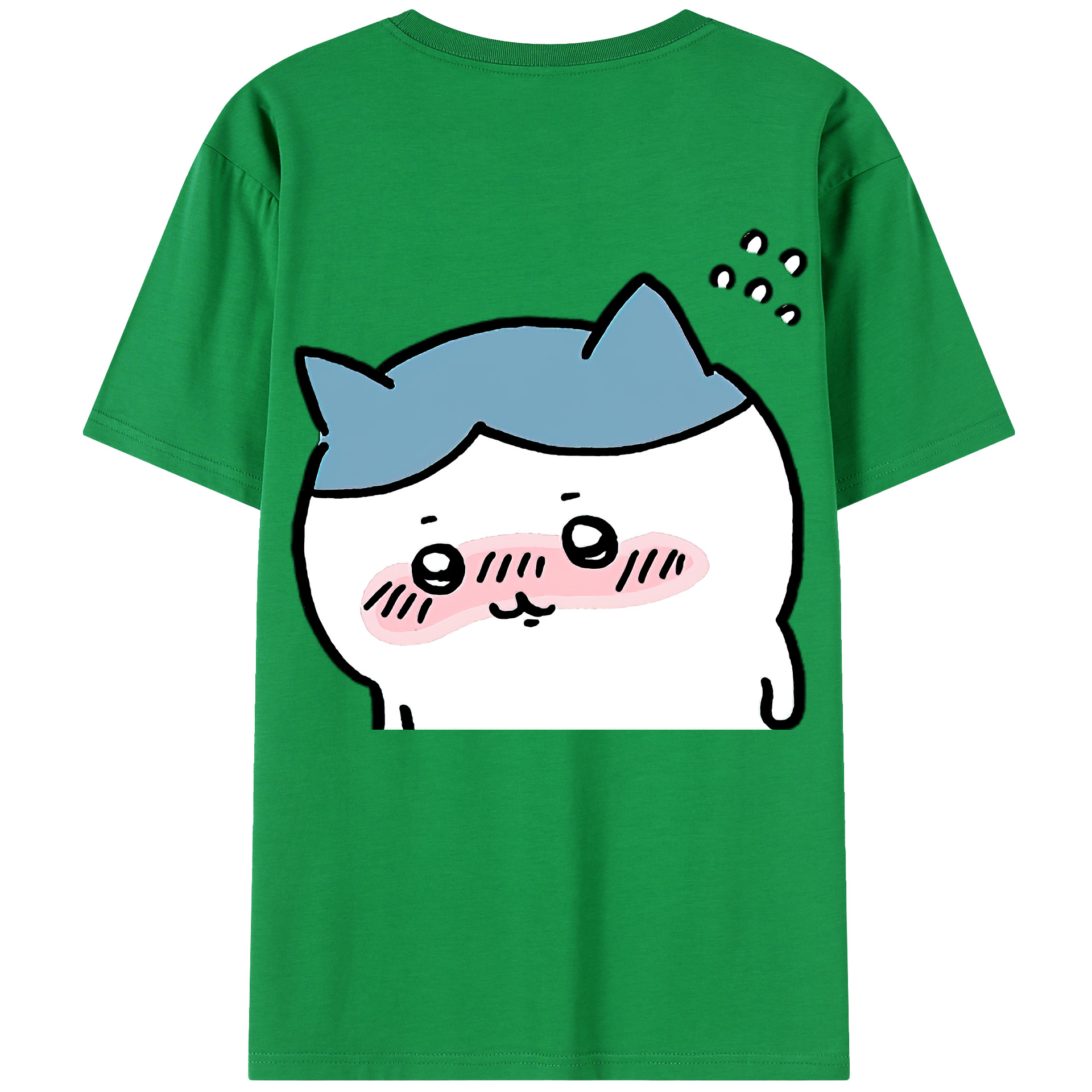 （画像用） ちいかわ ハチワレ Chii-kawa hachiware 綿100％半袖Tシャツ（背面プリント）