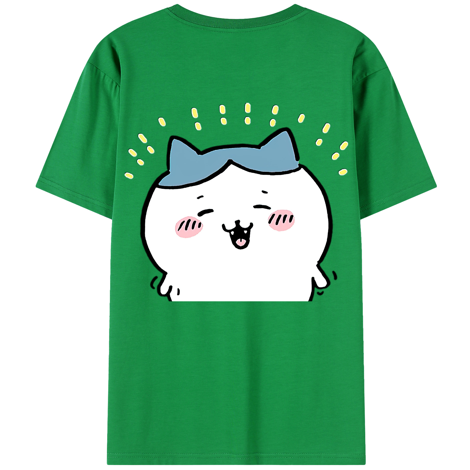 （画像用） ちいかわ ハチワレ Chii-kawa hachiware 綿100％半袖Tシャツ（背面プリント）