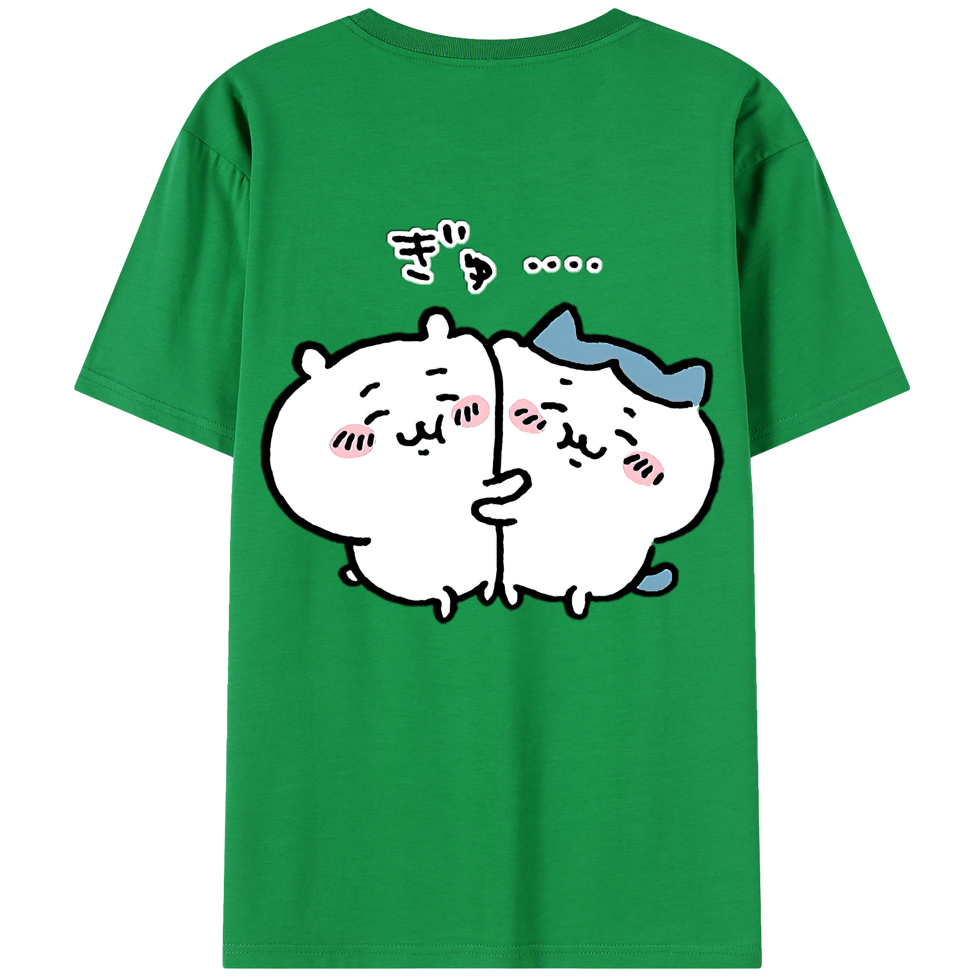 （画像用） ちいかわ ハチワレ Chii-kawa hachiware 綿100％半袖Tシャツ（背面プリント）