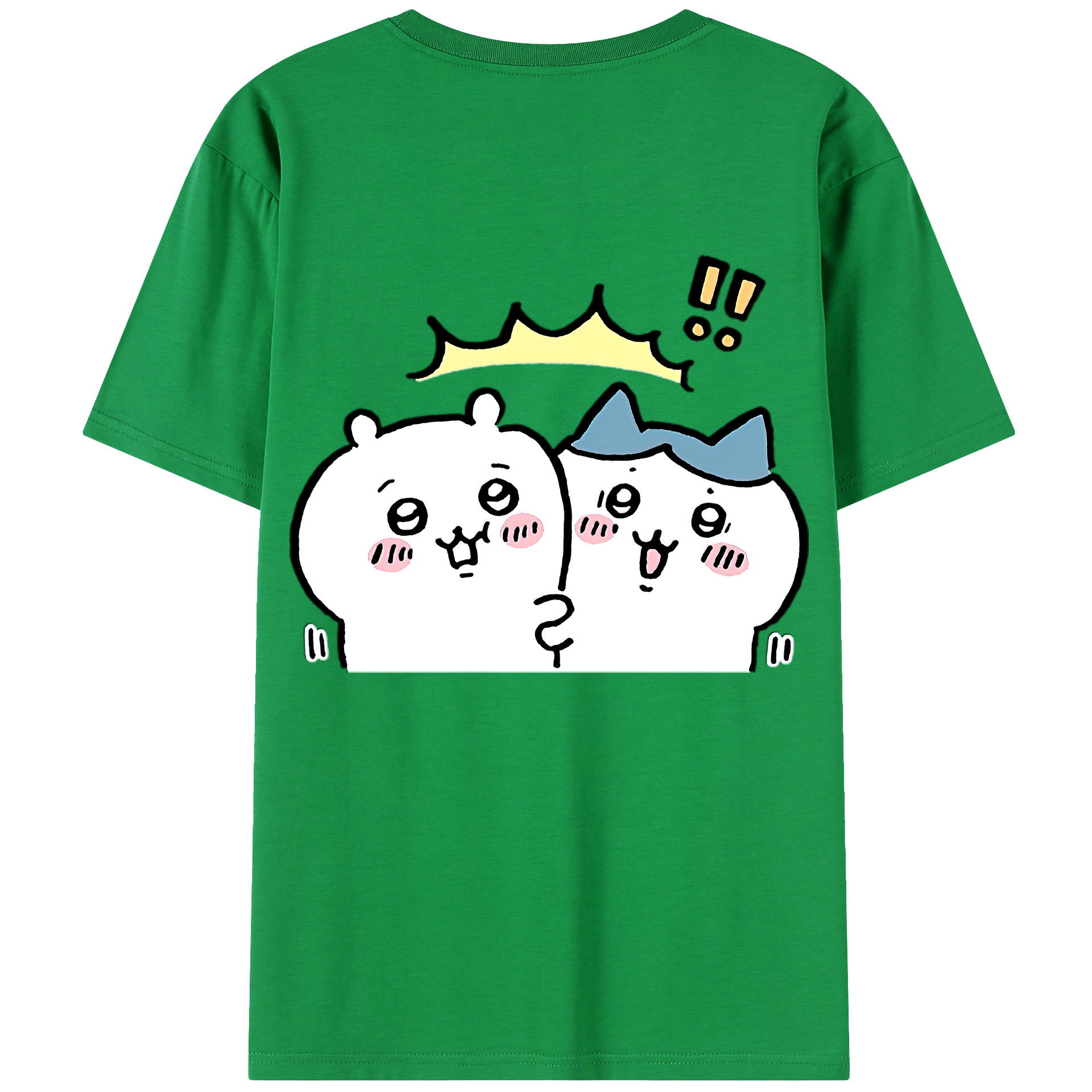 （画像用） ちいかわ ハチワレ Chii-kawa hachiware 綿100％半袖Tシャツ（背面プリント）