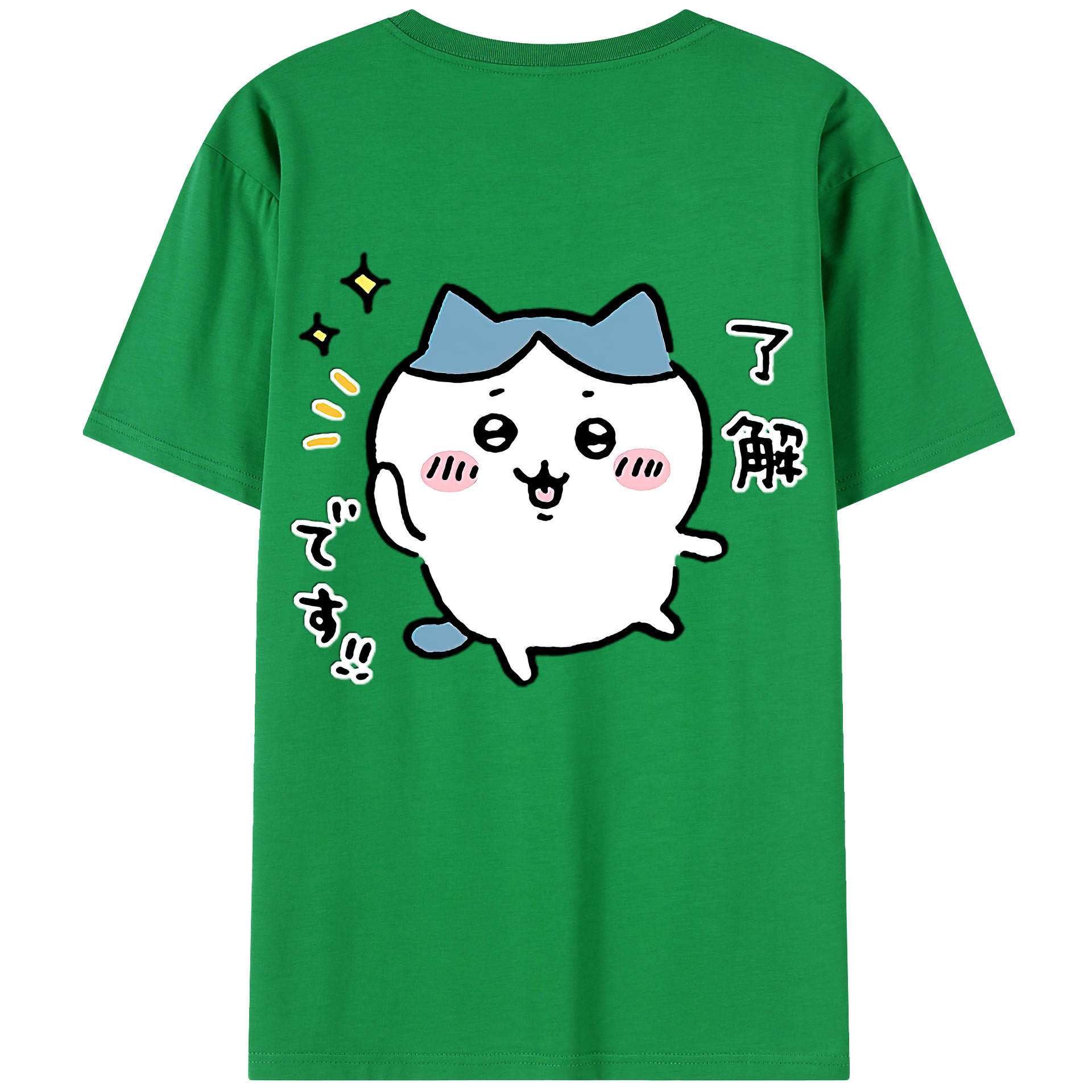 （画像用） ちいかわ ハチワレ Chii-kawa hachiware 綿100％半袖Tシャツ（背面プリント）