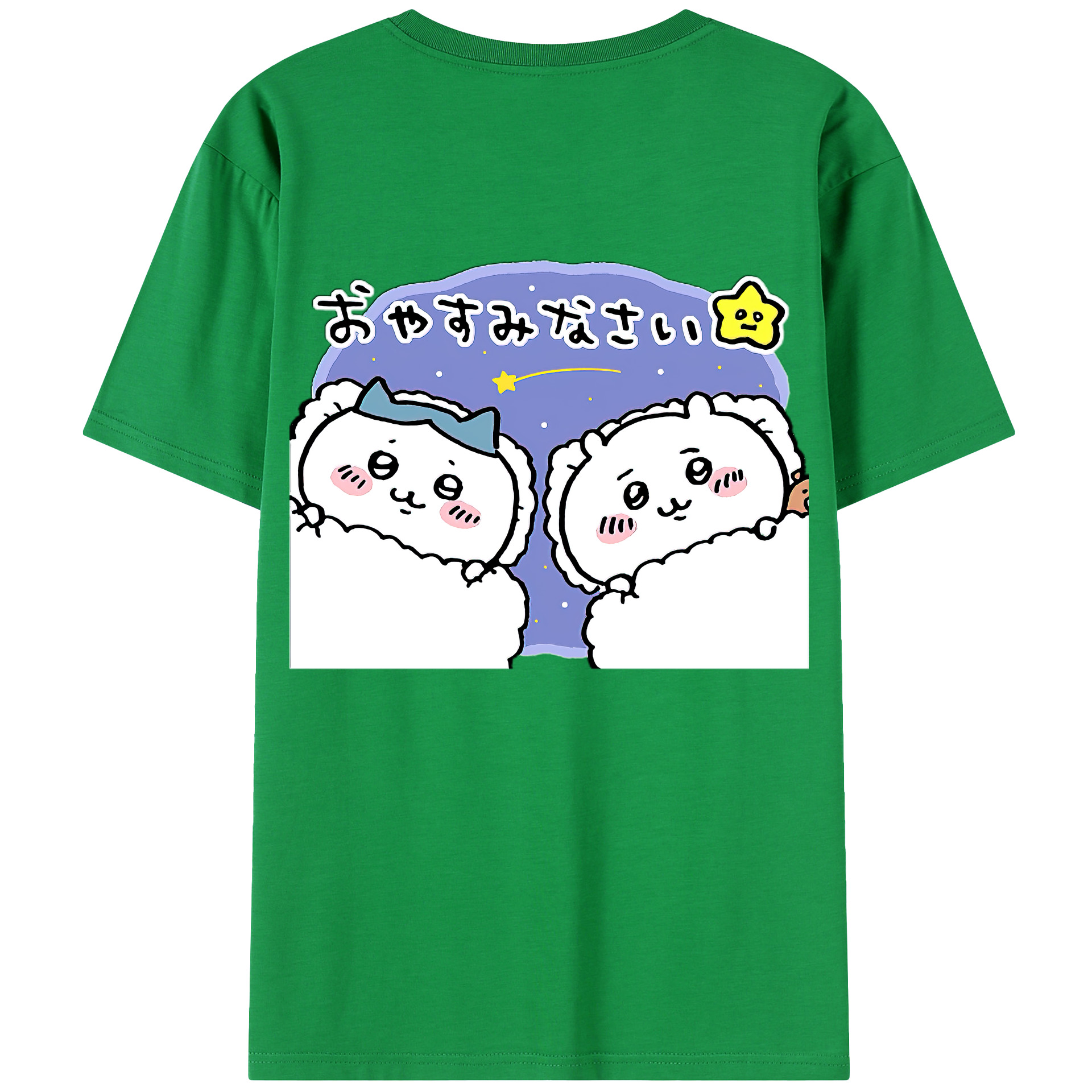 （画像用） ちいかわ ハチワレ Chii-kawa hachiware 綿100％半袖Tシャツ（背面プリント）
