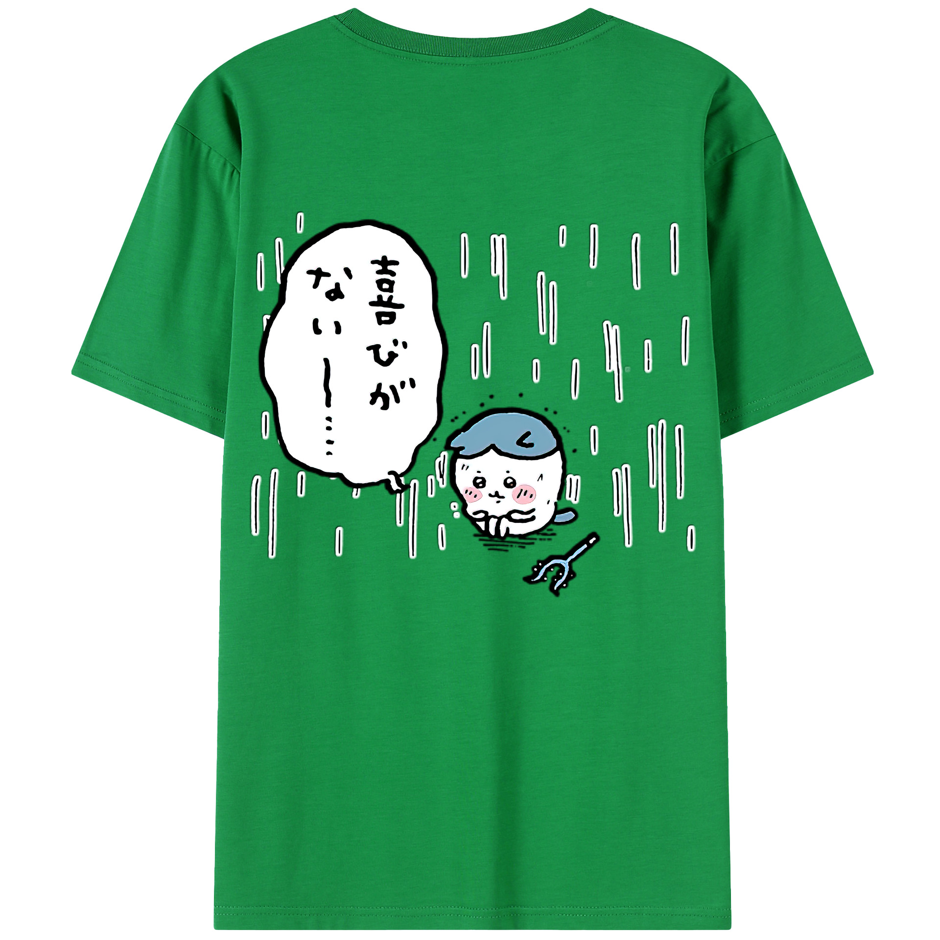 （画像用） ちいかわ ハチワレ Chii-kawa hachiware 綿100％半袖Tシャツ（背面プリント）