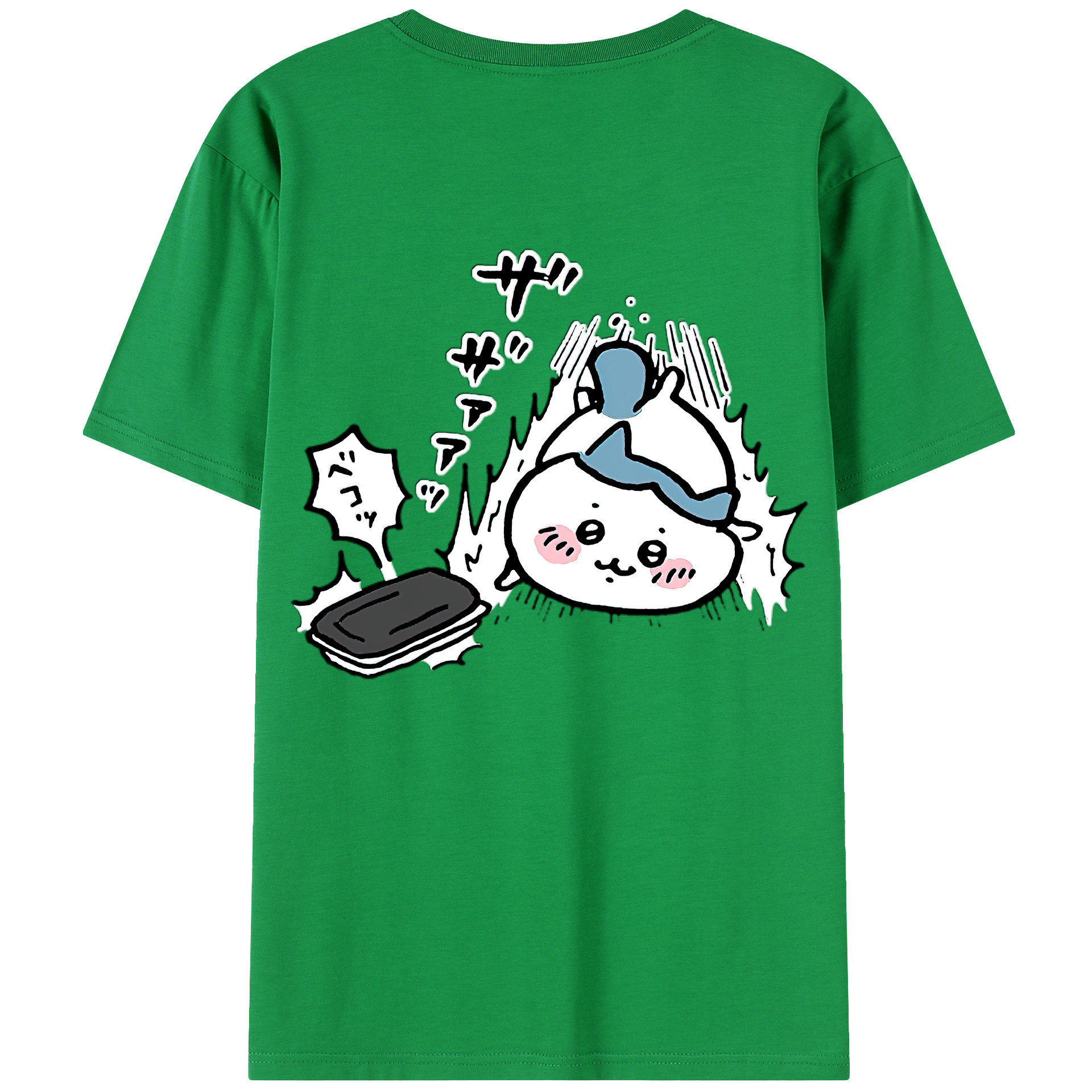 （画像用） ちいかわ ハチワレ Chii-kawa hachiware 綿100％半袖Tシャツ（背面プリント）