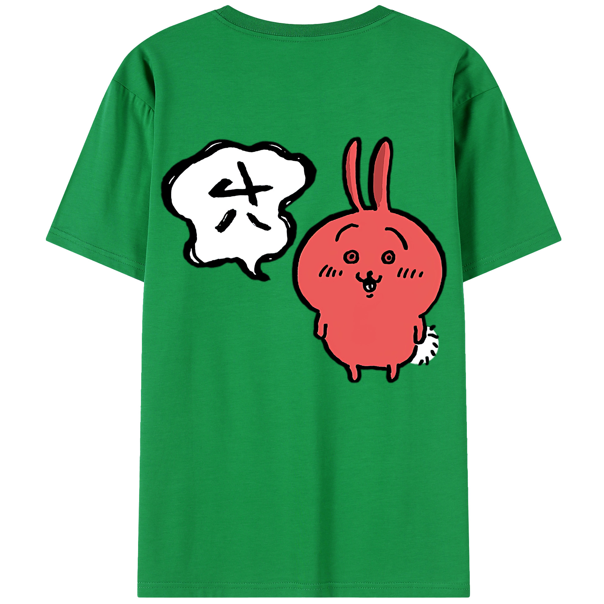 （画像用） ちいかわ ハチワレ Chii-kawa hachiware 綿100％半袖Tシャツ（背面プリント）
