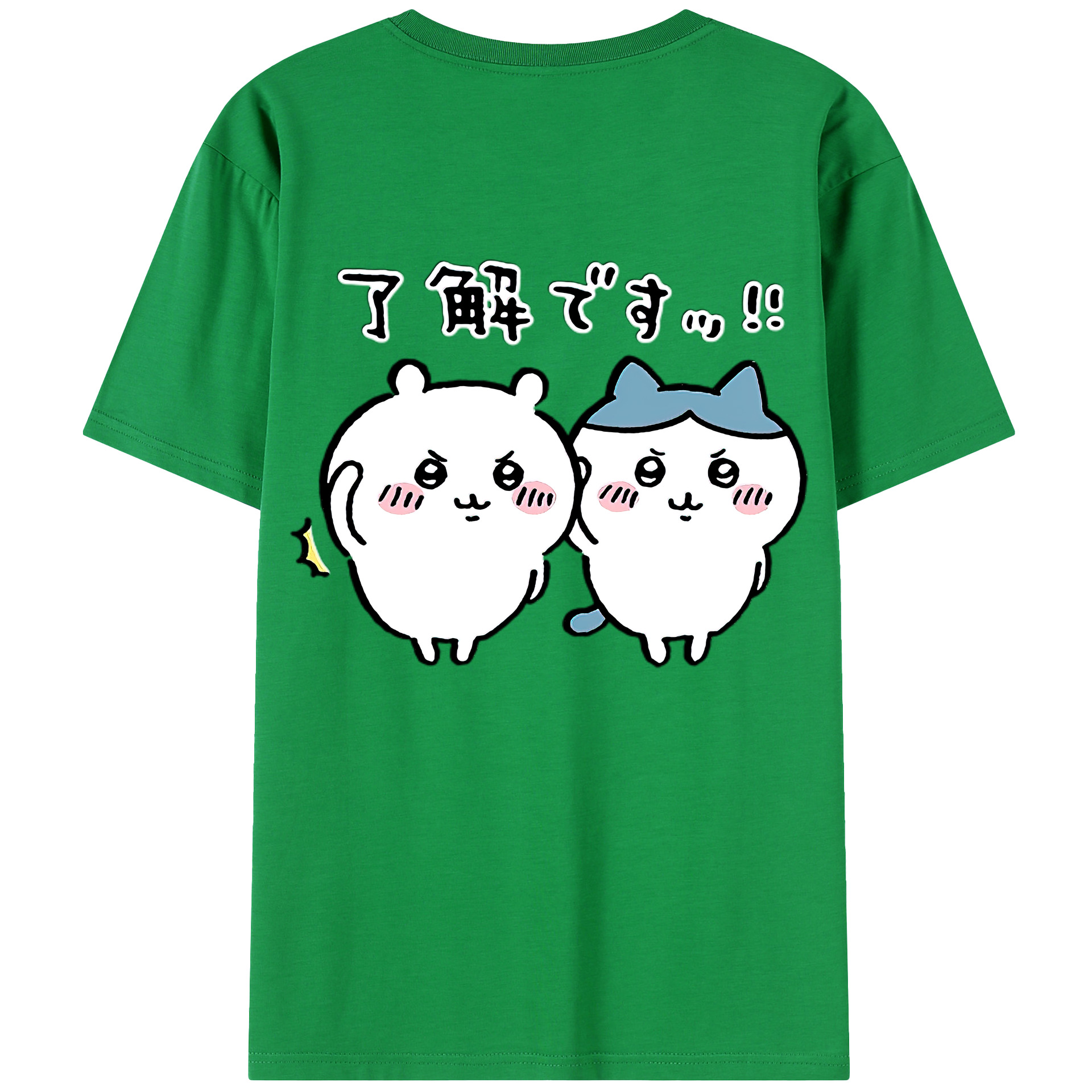 （画像用） ちいかわ ハチワレ Chii-kawa hachiware 綿100％半袖Tシャツ（背面プリント）