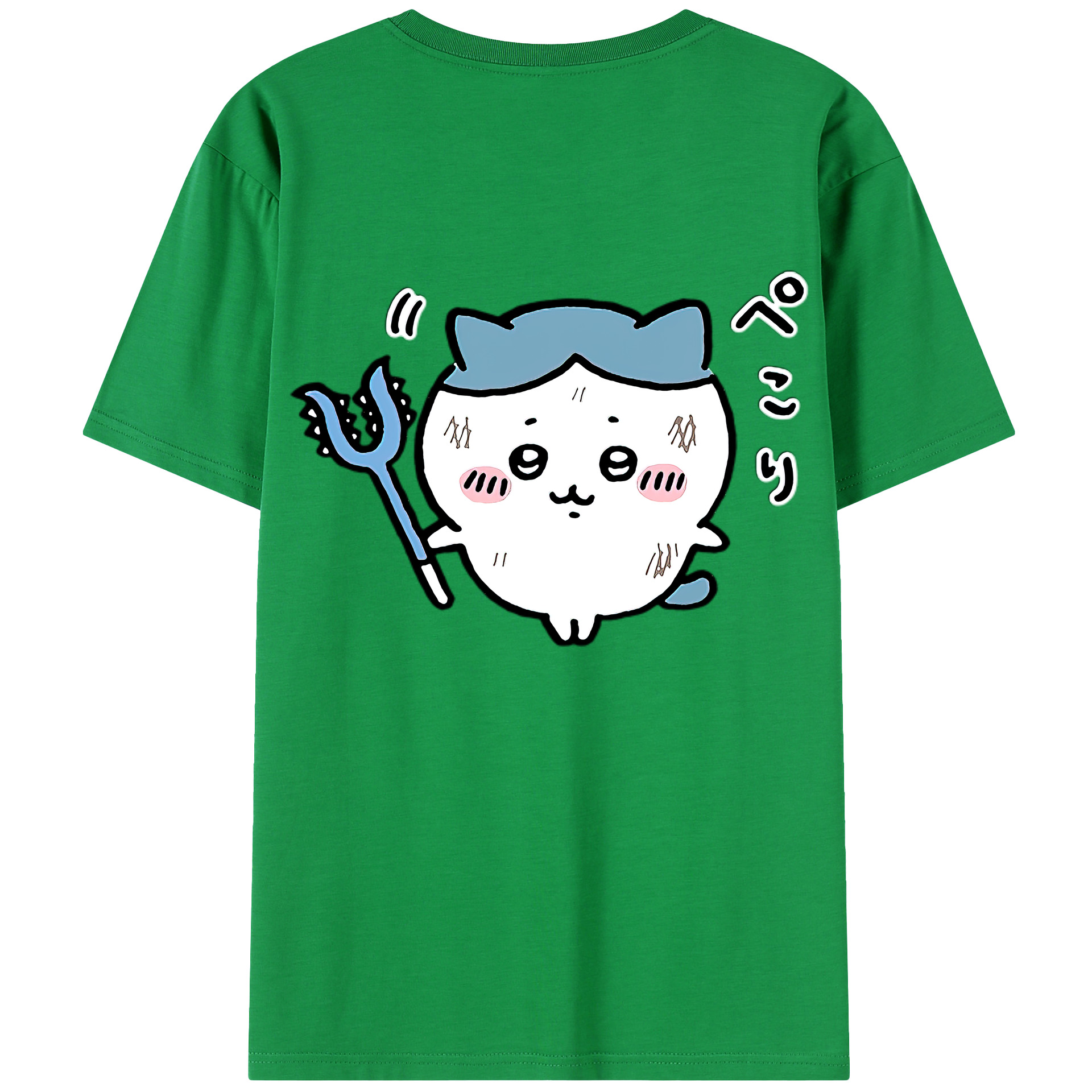 （画像用） ちいかわ ハチワレ Chii-kawa hachiware 綿100％半袖Tシャツ（背面プリント）