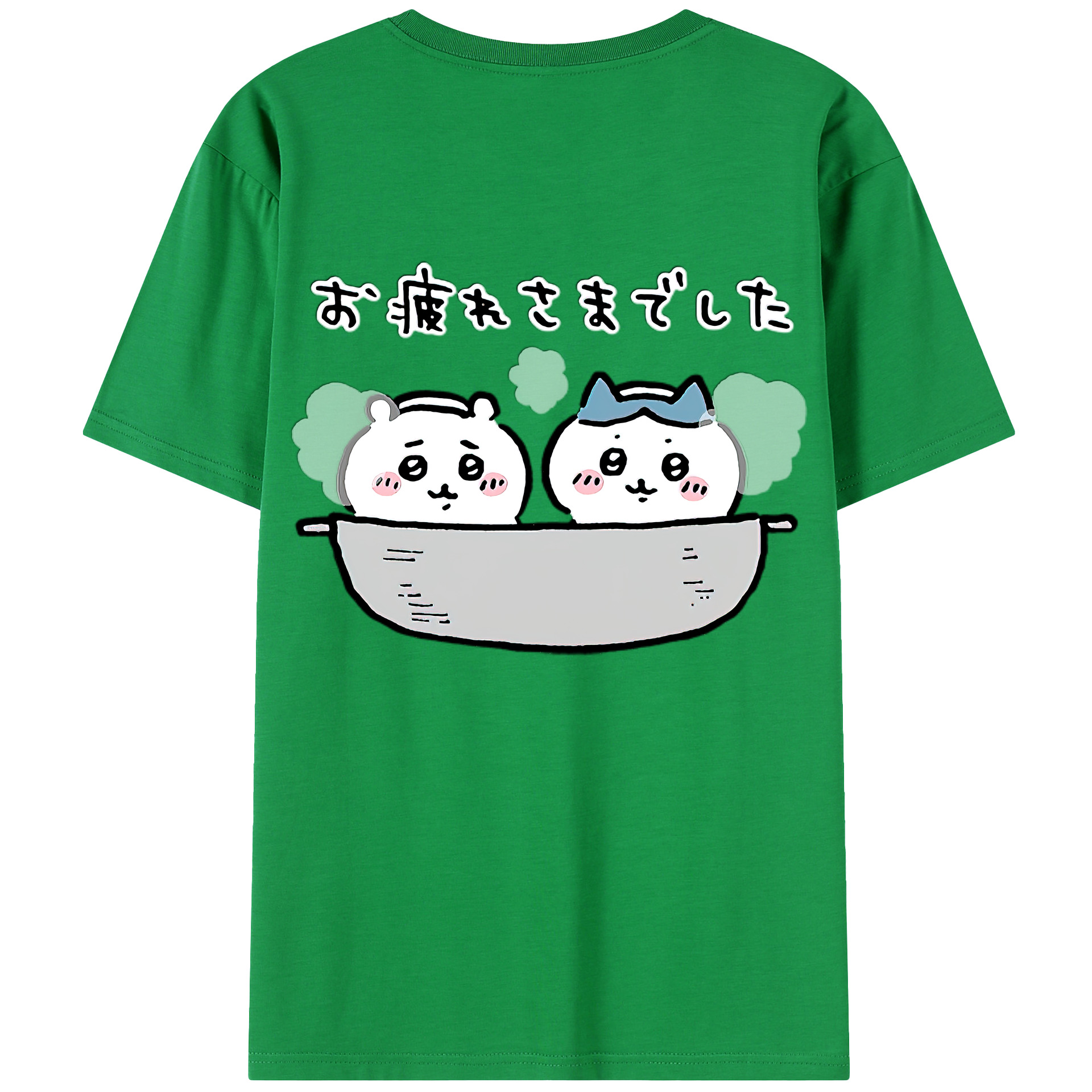 （画像用） ちいかわ ハチワレ Chii-kawa hachiware 綿100％半袖Tシャツ（背面プリント）