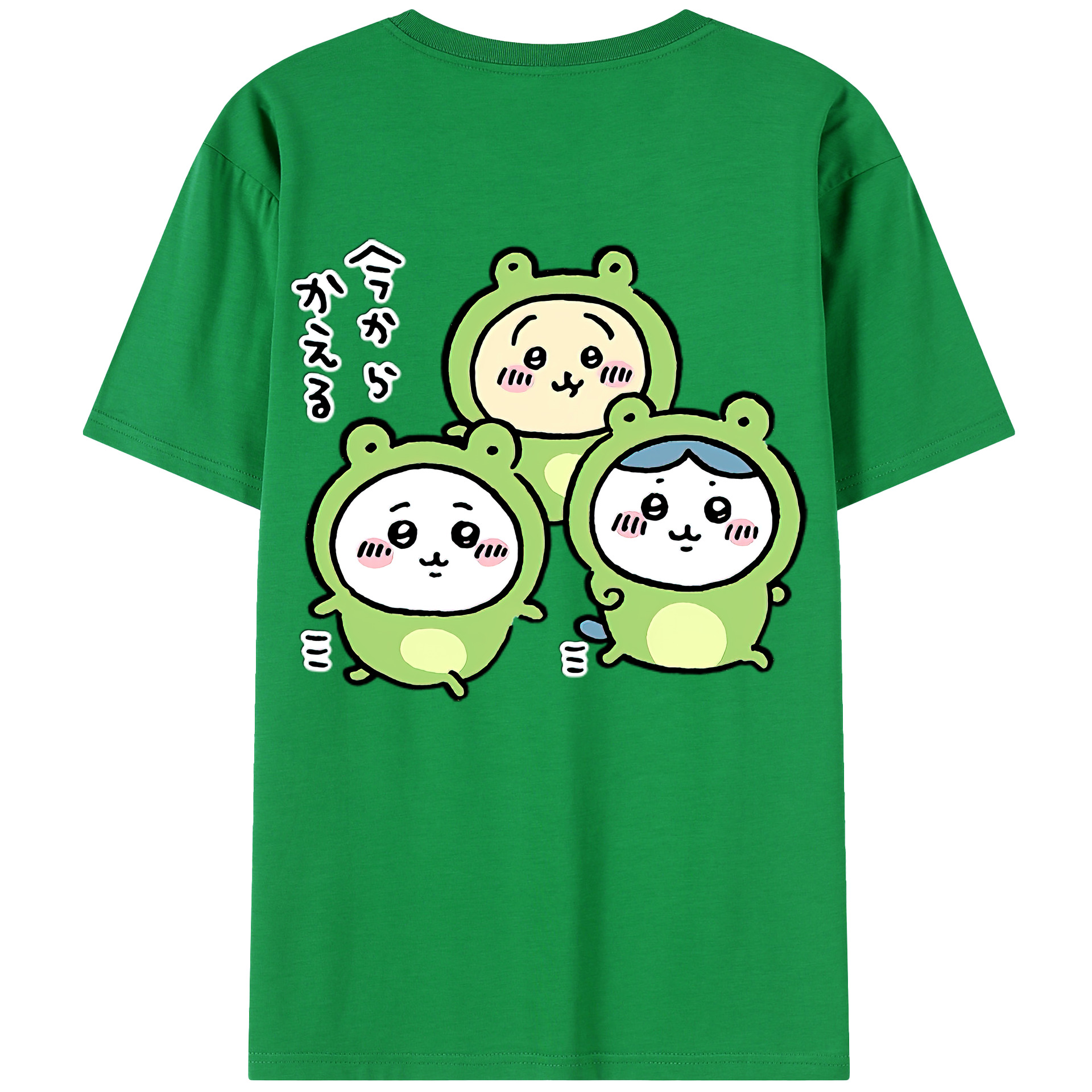 （画像用） ちいかわ ハチワレ Chii-kawa hachiware 綿100％半袖Tシャツ（背面プリント）