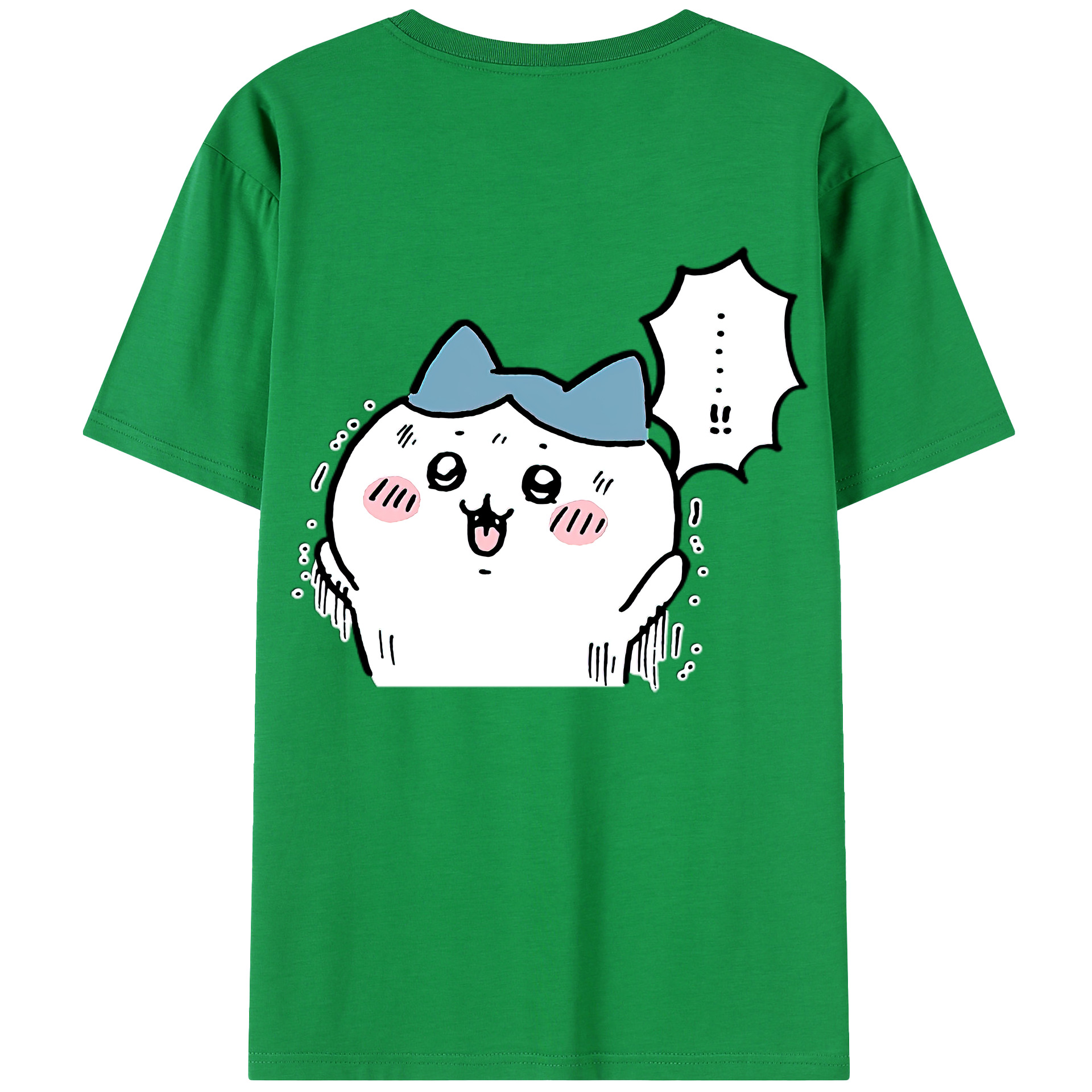 （画像用） ちいかわ ハチワレ Chii-kawa hachiware 綿100％半袖Tシャツ（背面プリント）