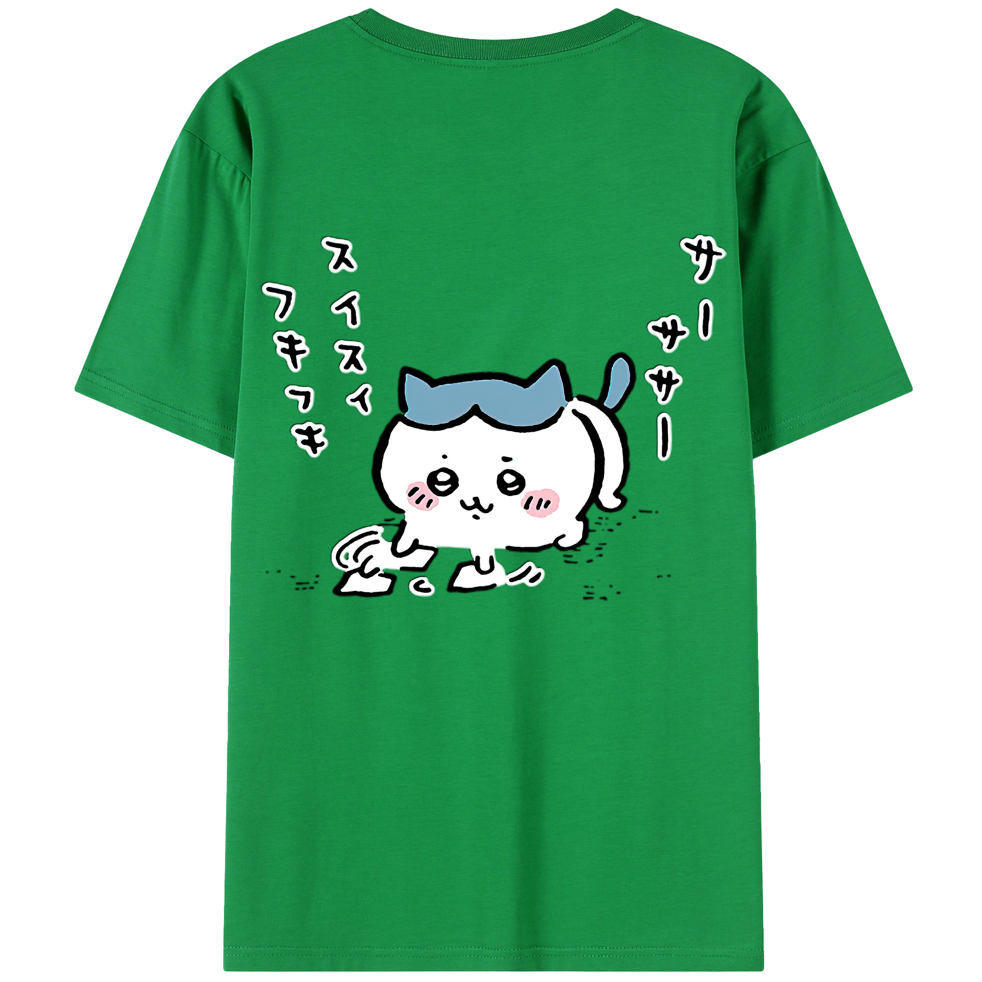 （画像用） ちいかわ ハチワレ Chii-kawa hachiware 綿100％半袖Tシャツ（背面プリント）