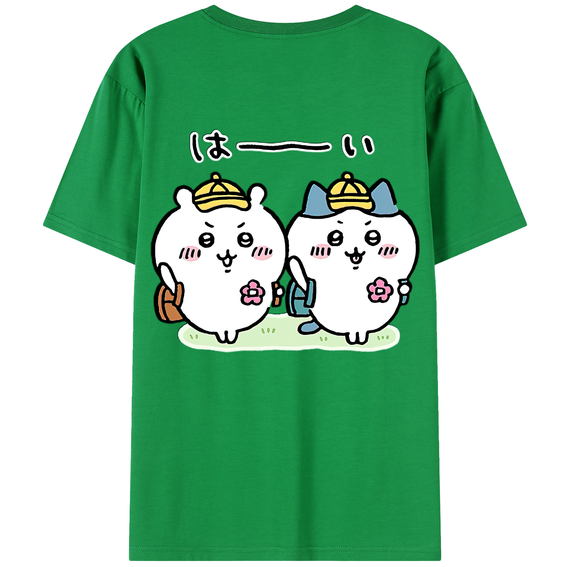 （画像用） ちいかわ ハチワレ Chii-kawa hachiware 綿100％半袖Tシャツ（背面プリント）