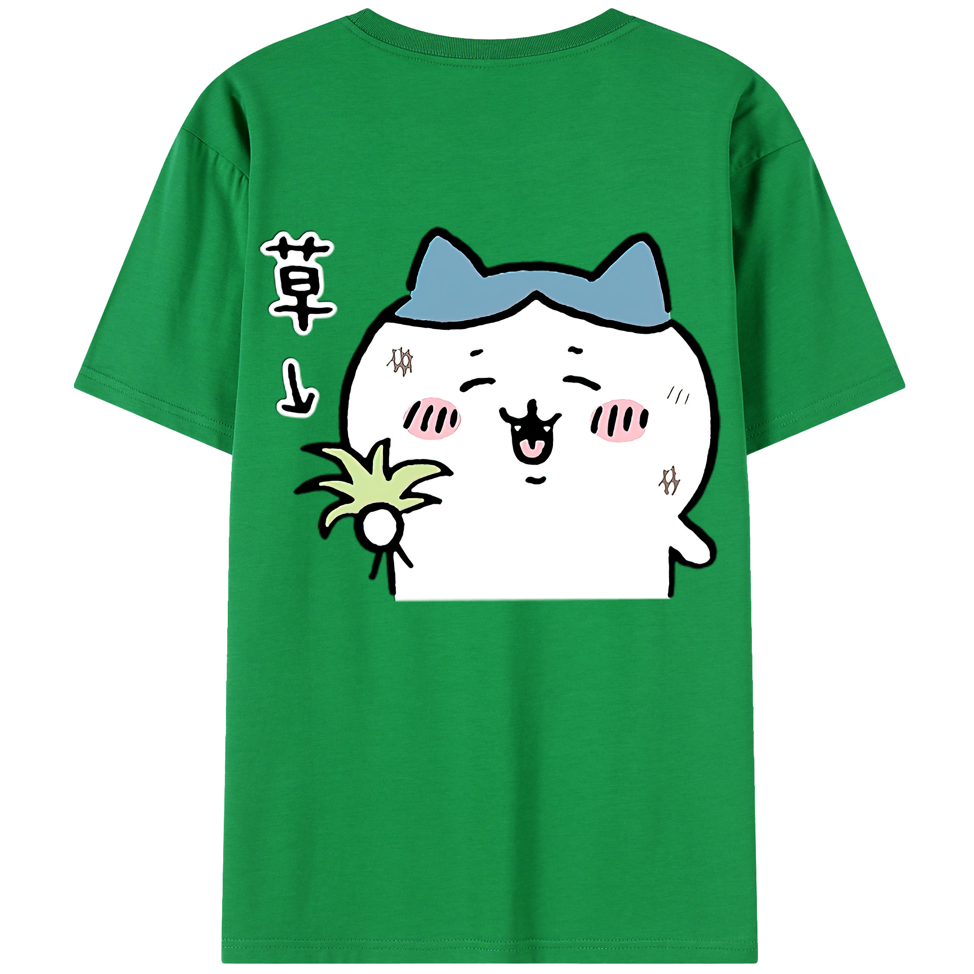 （画像用） ちいかわ ハチワレ Chii-kawa hachiware 綿100％半袖Tシャツ（背面プリント）