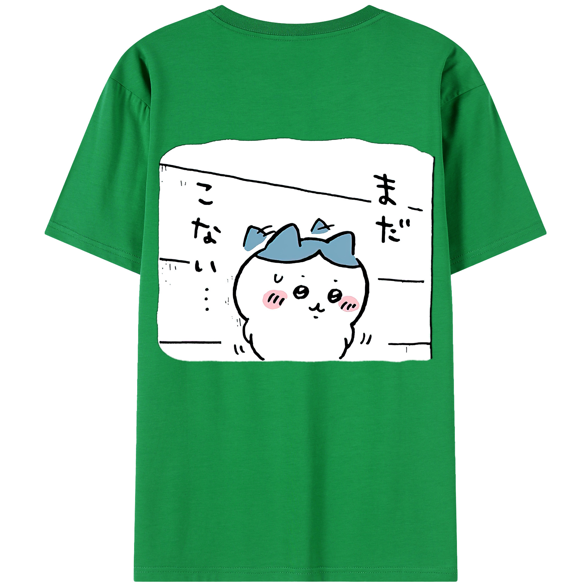 （画像用） ちいかわ ハチワレ Chii-kawa hachiware 綿100％半袖Tシャツ（背面プリント）